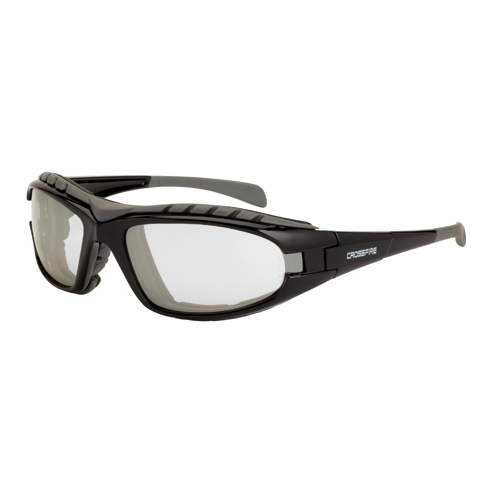 Crossfire M6A Safety Glasses Black frame with Smoke Lens