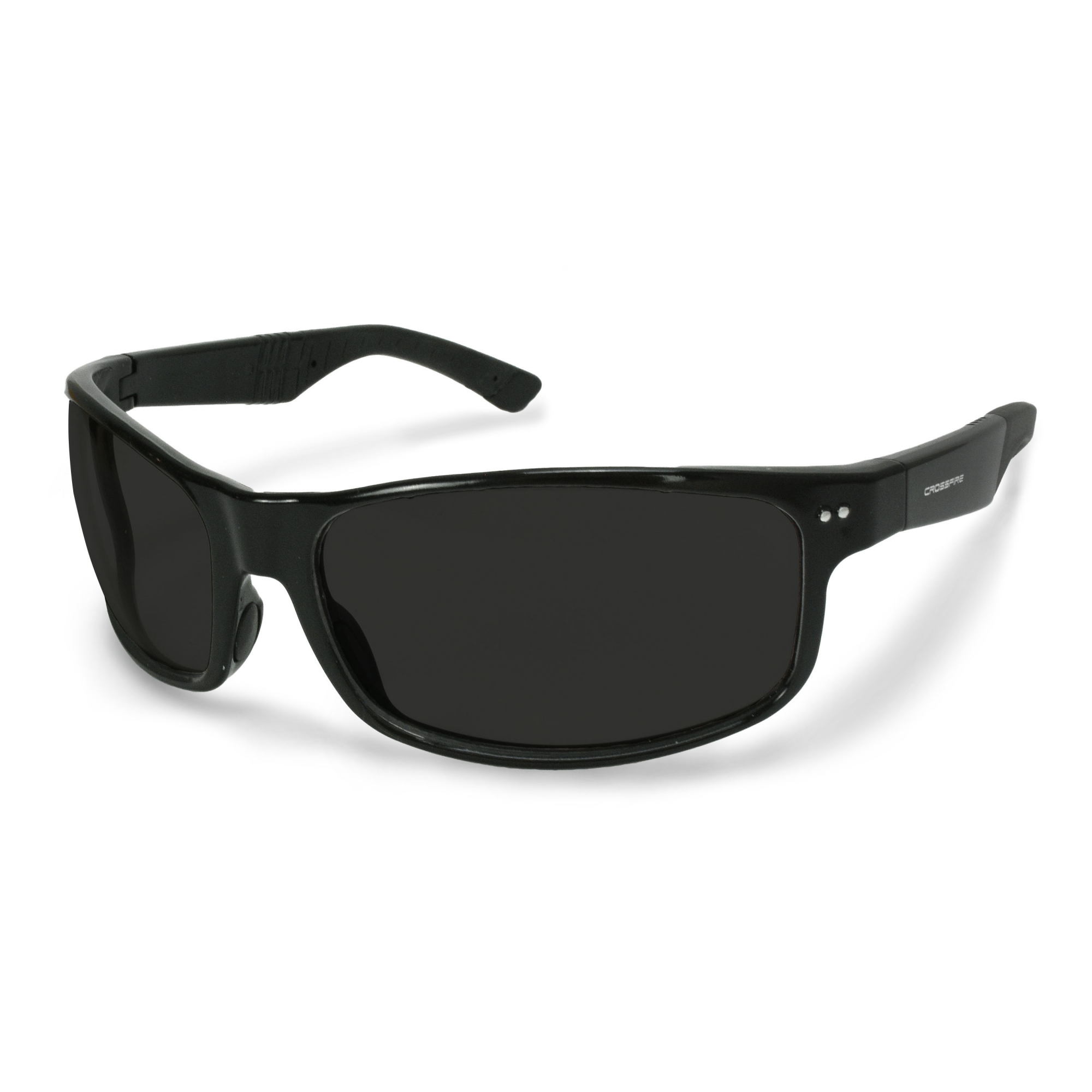 Crossfire 460601 CK7 Safety Glasses - Shiny Black Frame - Smoke Lens