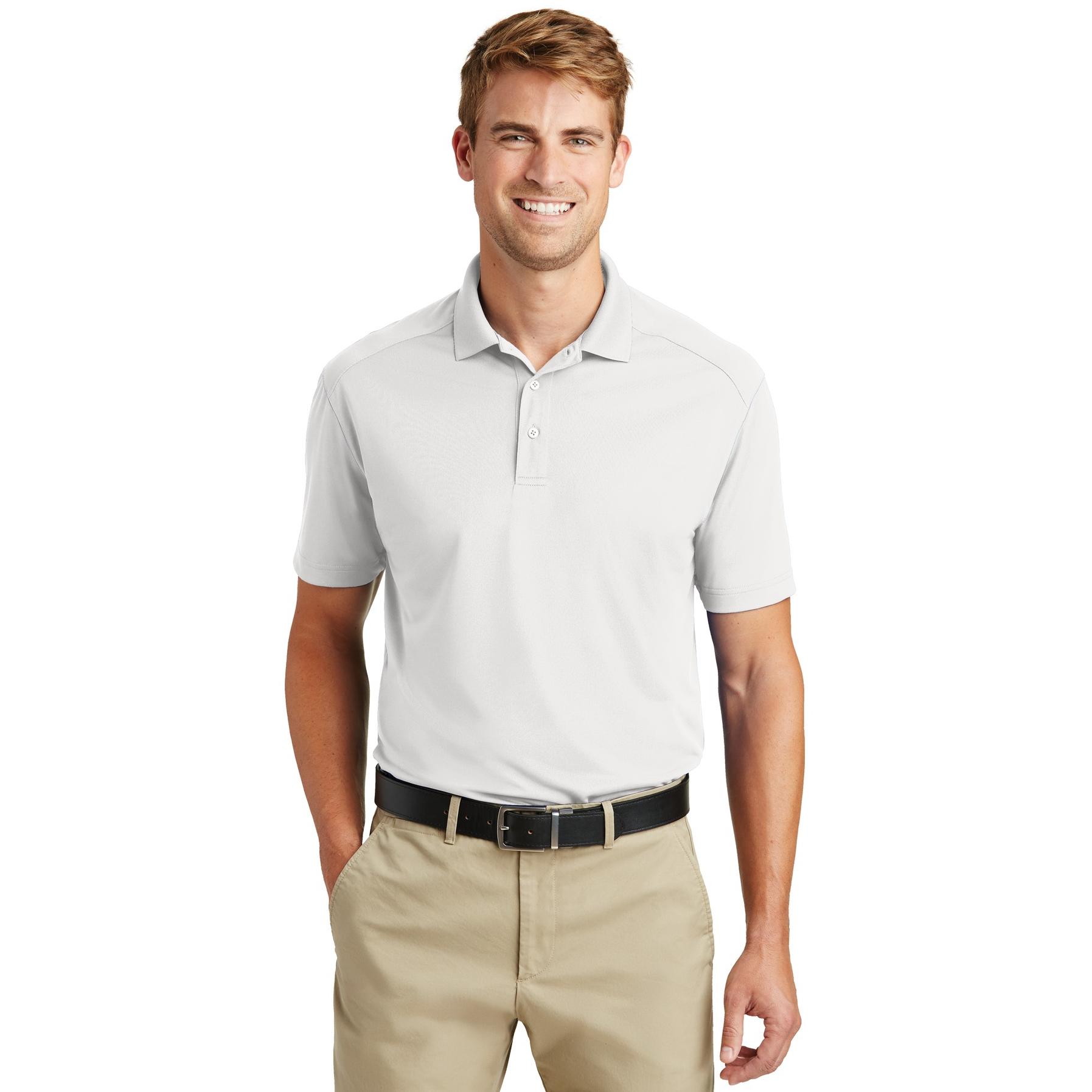 khaki pants white polo