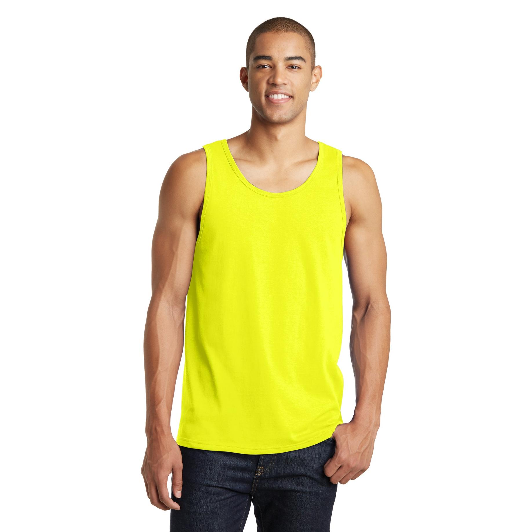 neon yellow sleeveless shirt