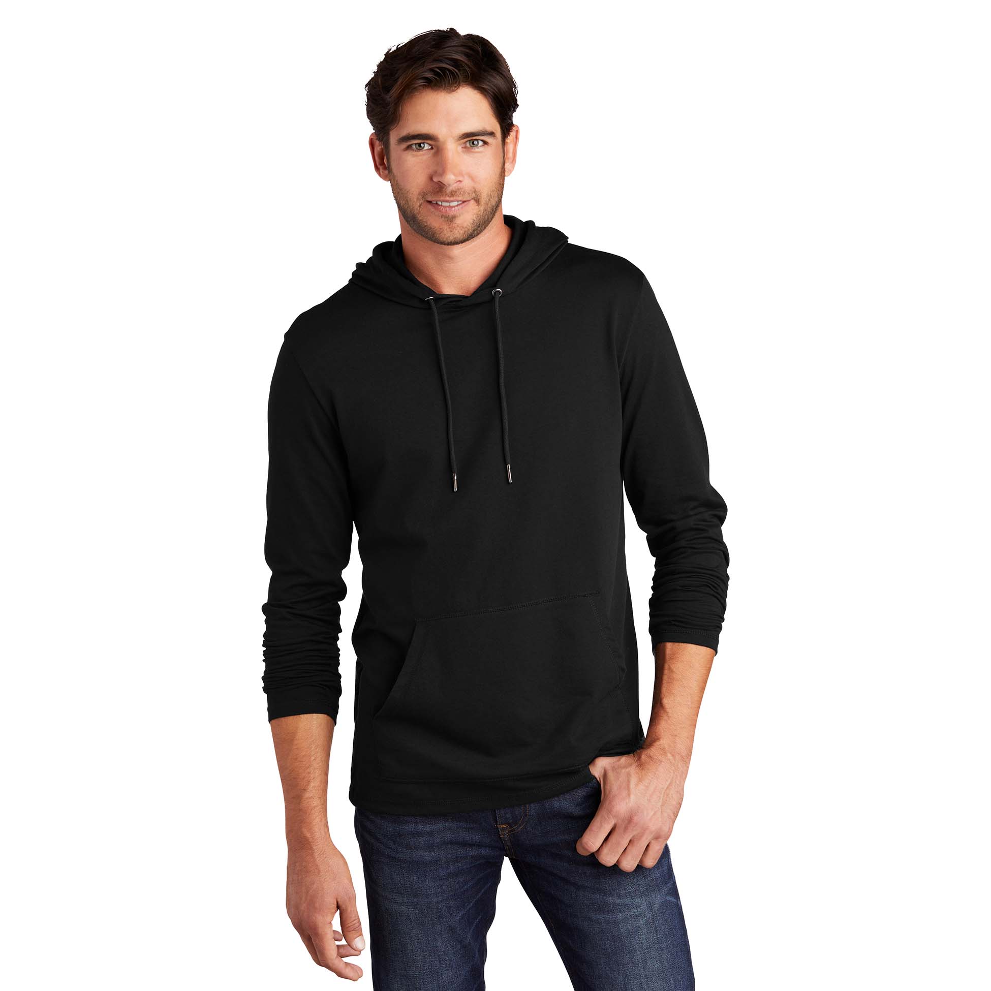 District DT571 Featherweight French Terry Hoodie - Black | Full Source