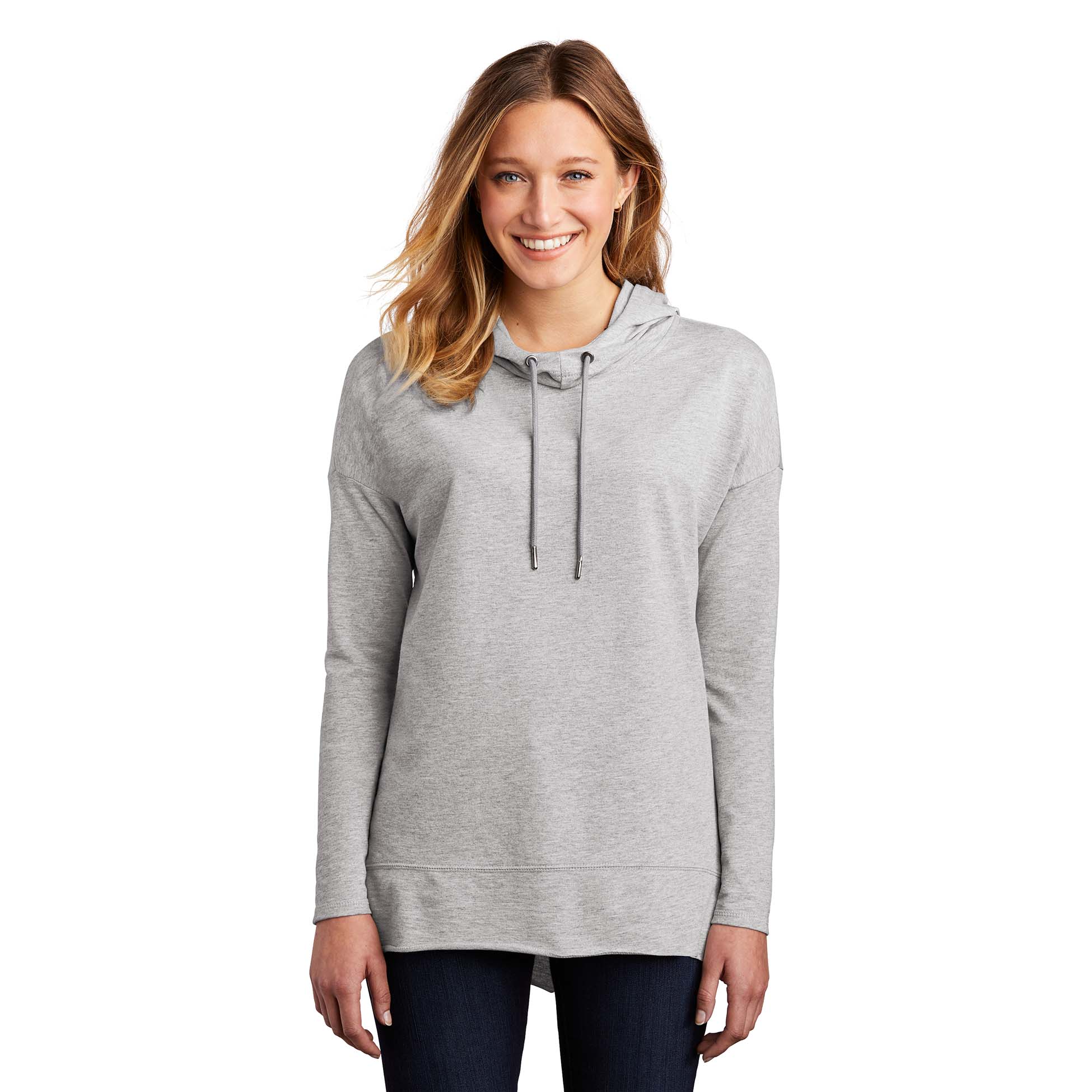 District DT671 Women's Featherweight French Terry Hoodie - Light ...