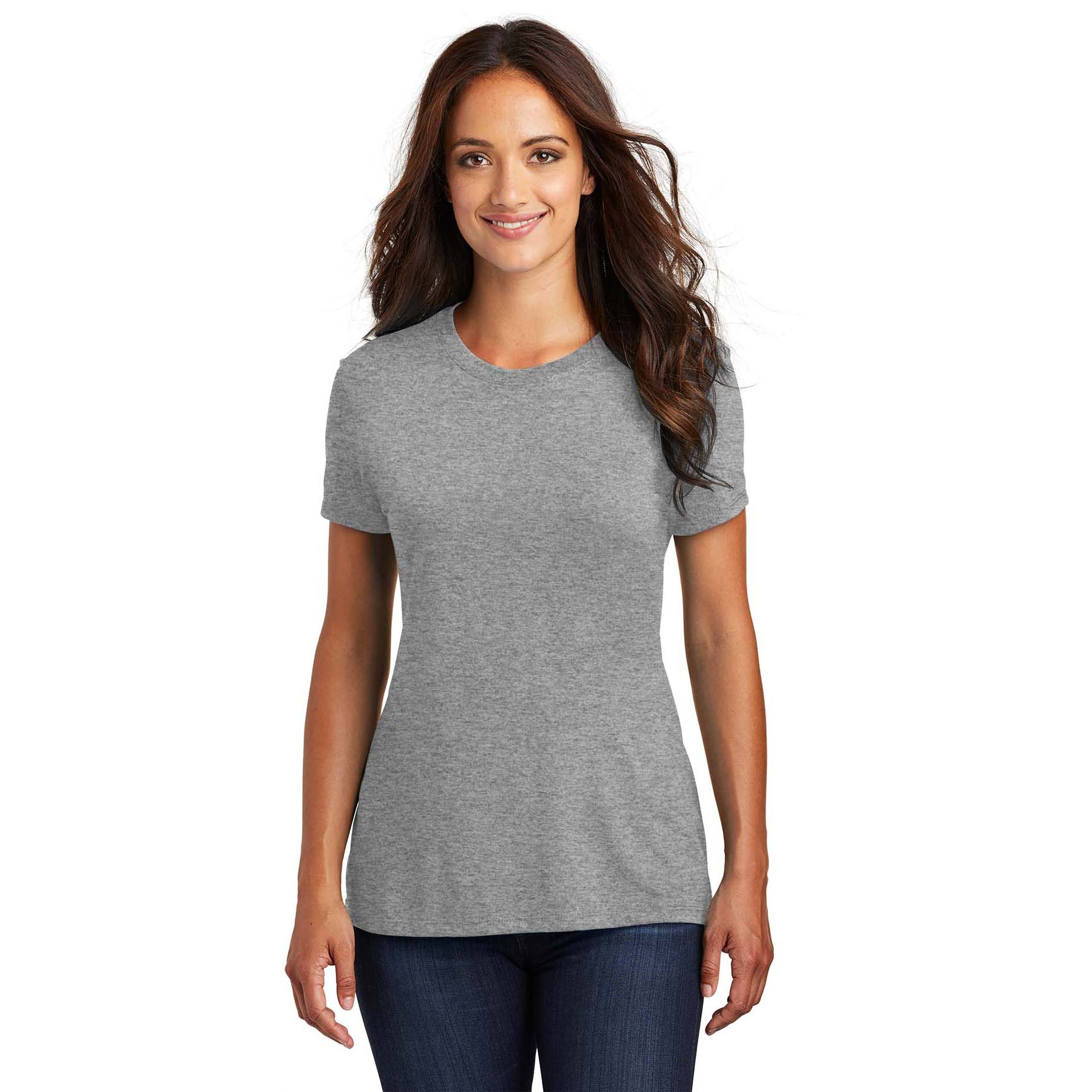 District DM130L Women's Perfect Tri Tee - Grey Frost | Full Source