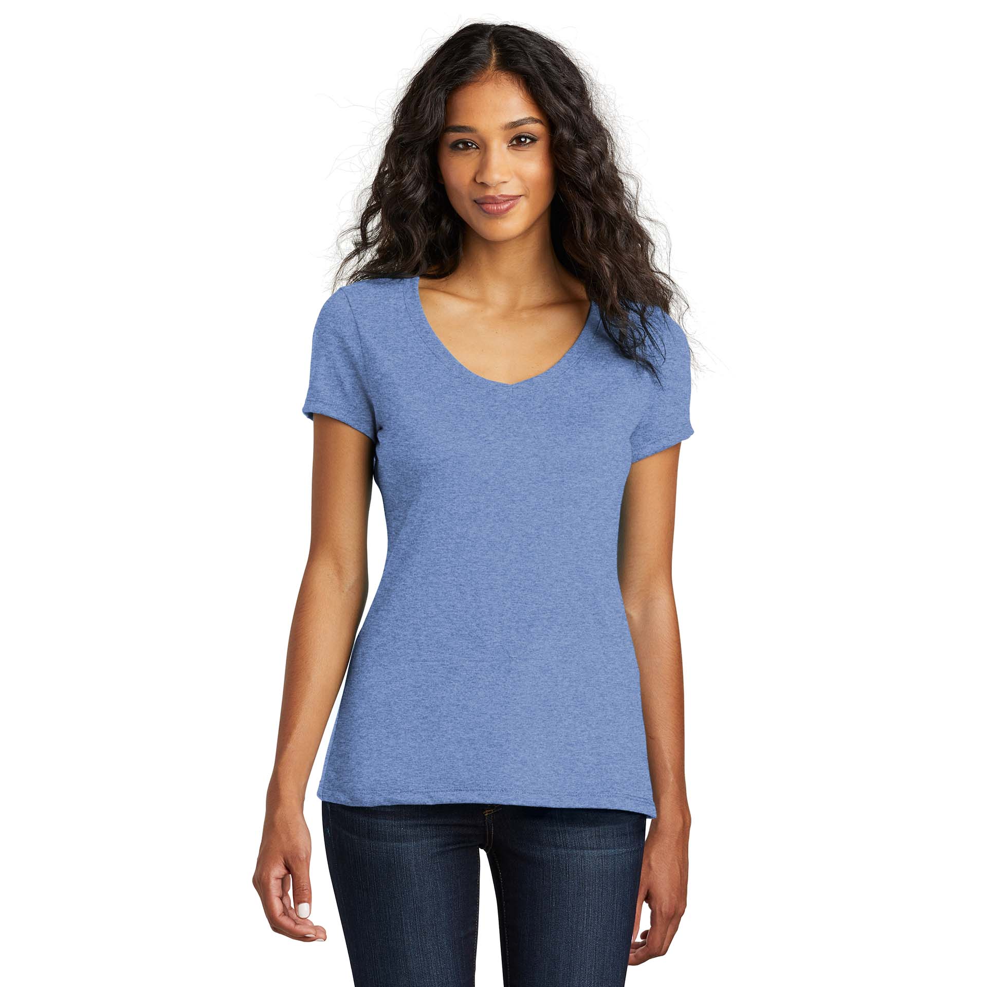 District DM1350L Women's Perfect Tri V-Neck Tee - Maritime Frost ...