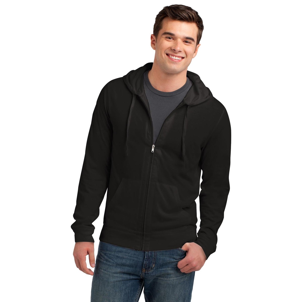 lightweight full zip hoodie mens