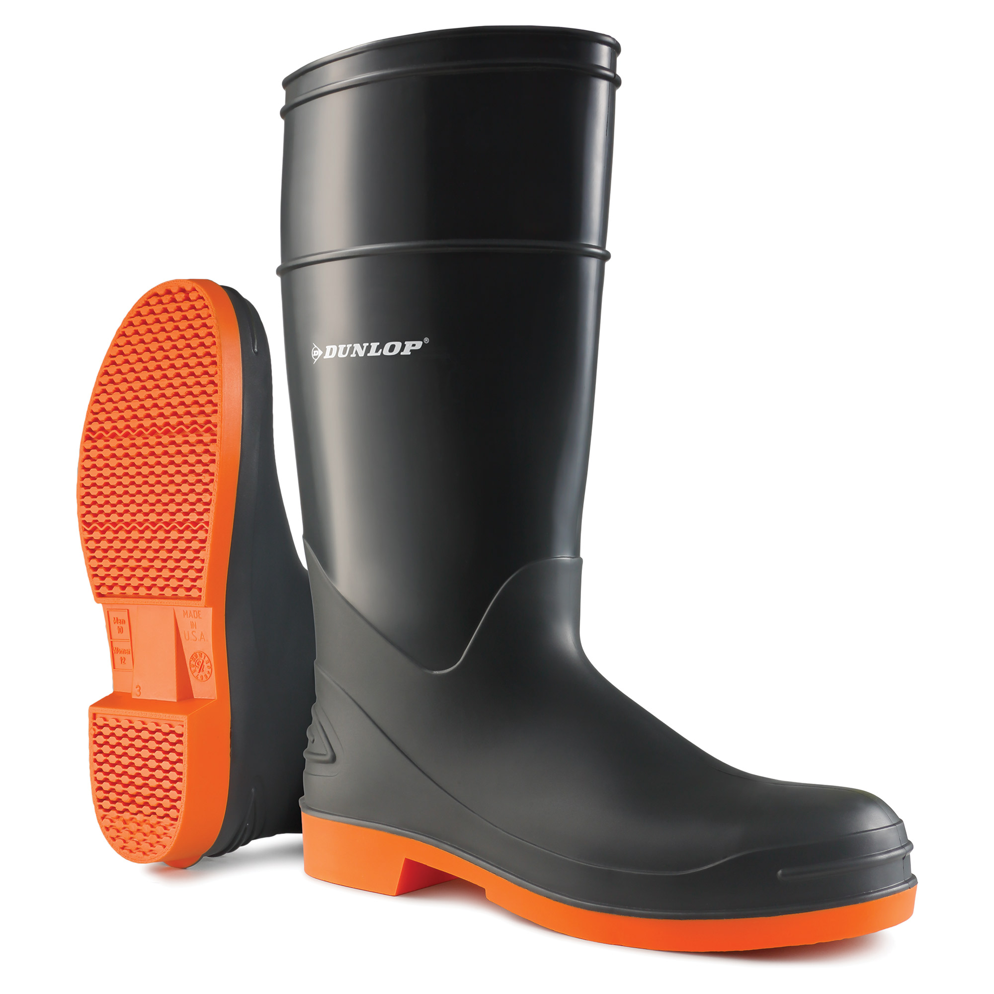 orange dunlop boots
