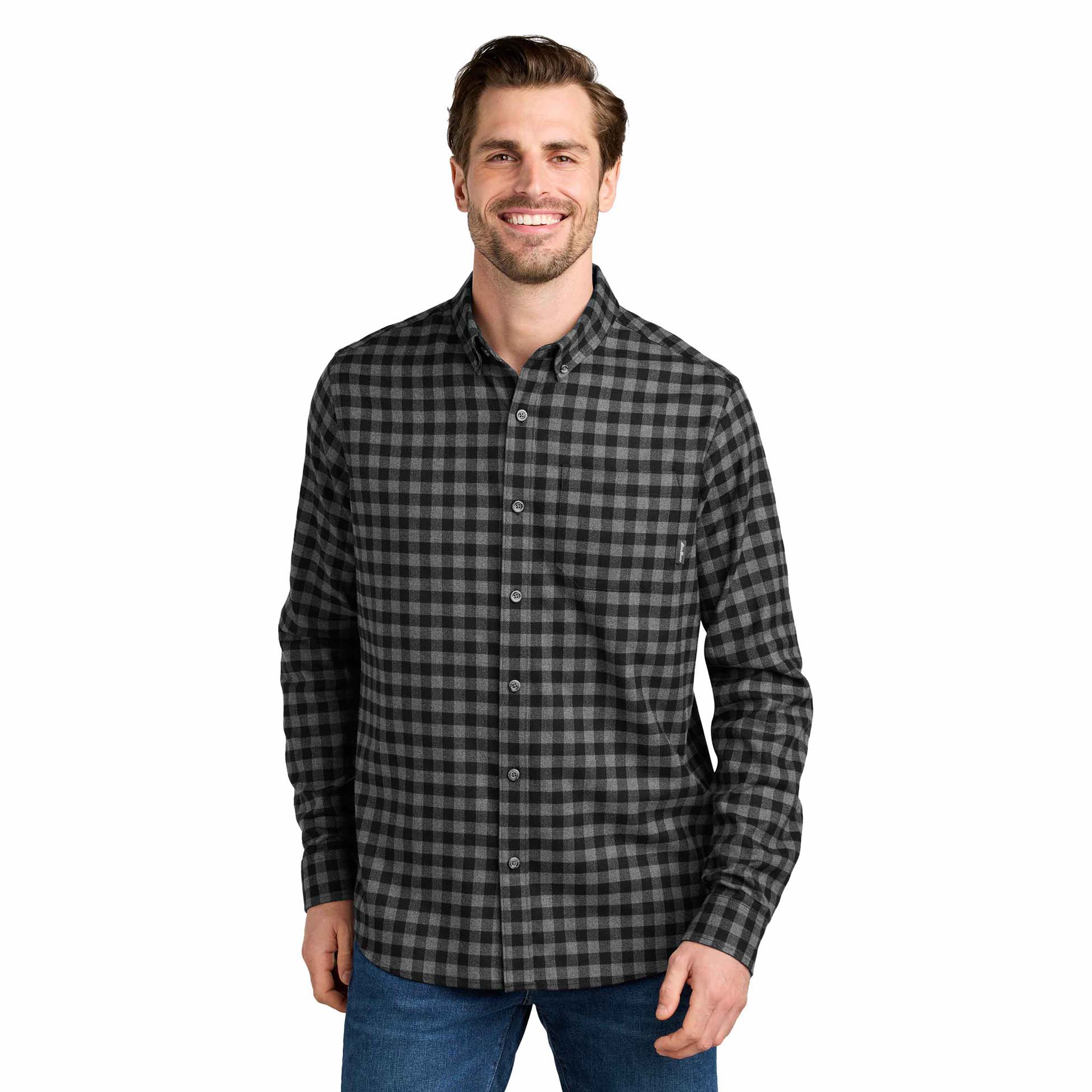 Eddie Bauer EB610 Long Sleeve Favorite Flannel Plaid Shirt - Deep
