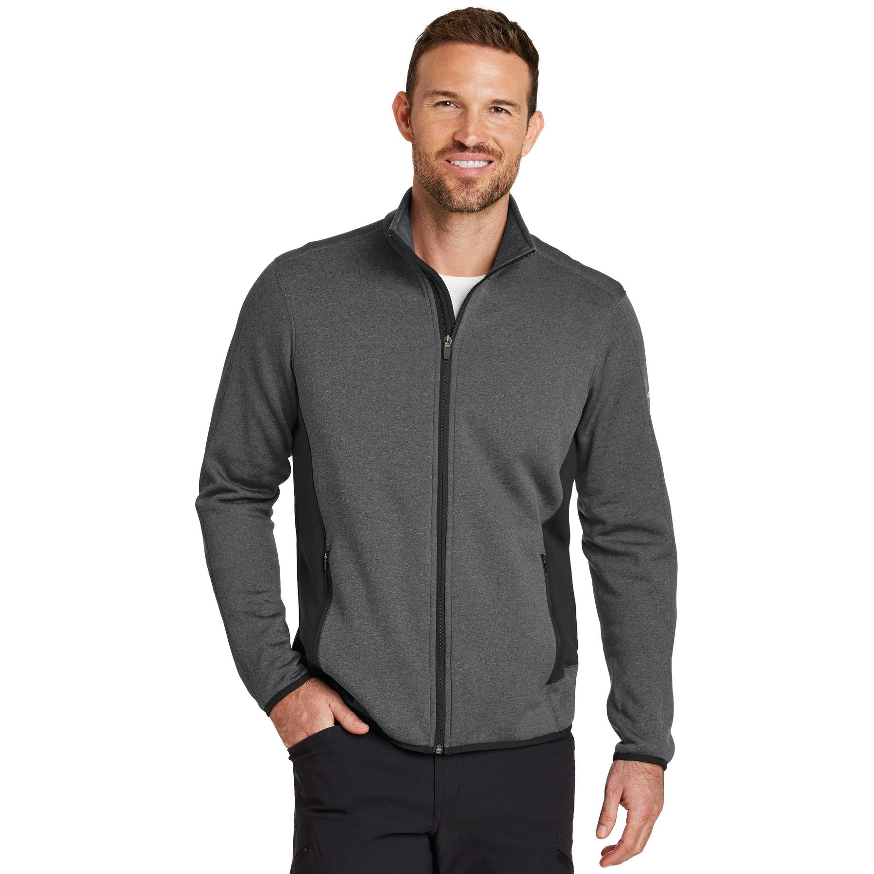 Eddie Bauer EB238 Men's FullZip Heather Stretch Fleece Jacket Dark