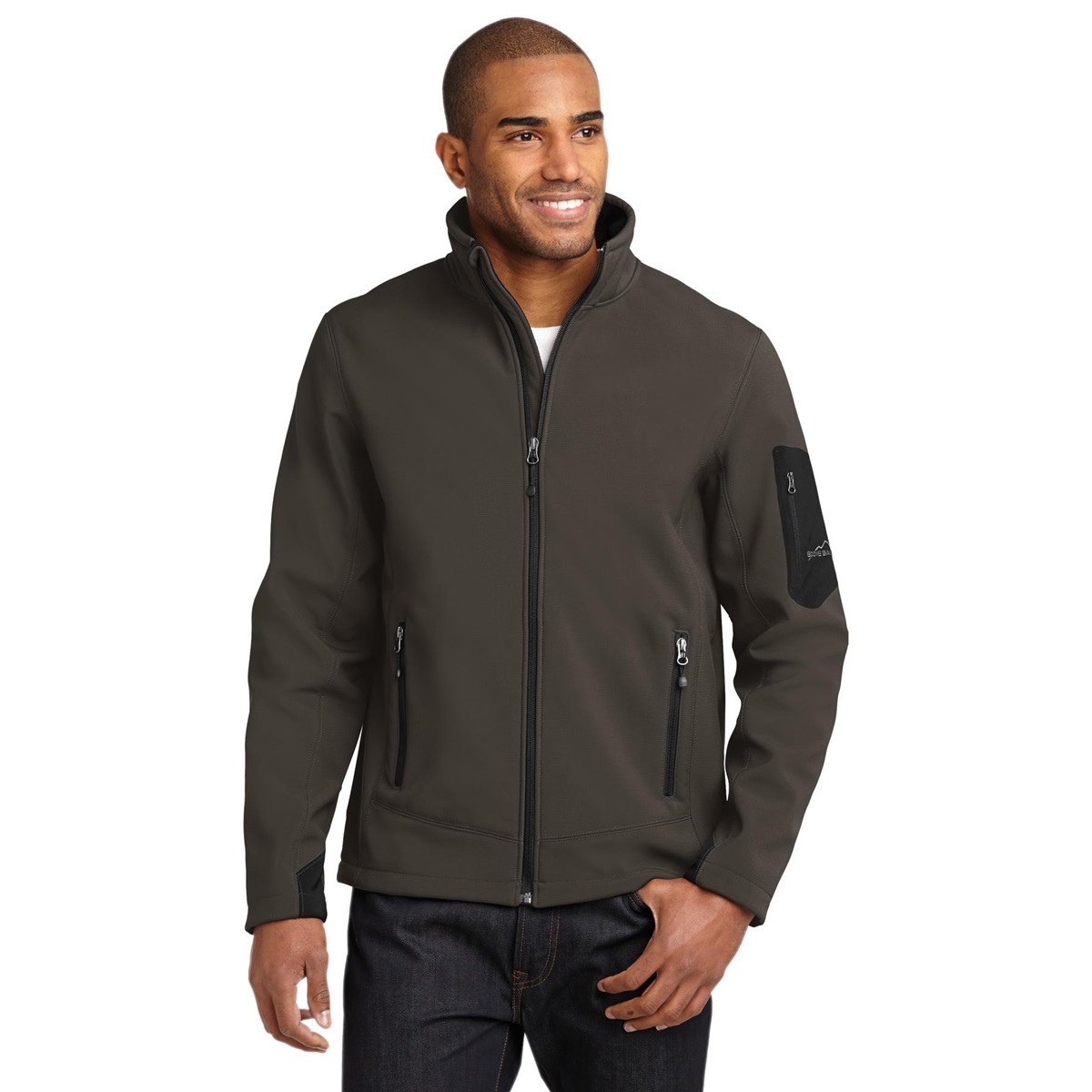 Eddie Bauer EB534 Rugged Ripstop Soft Shell Jacket - Canteen Grey/Black ...