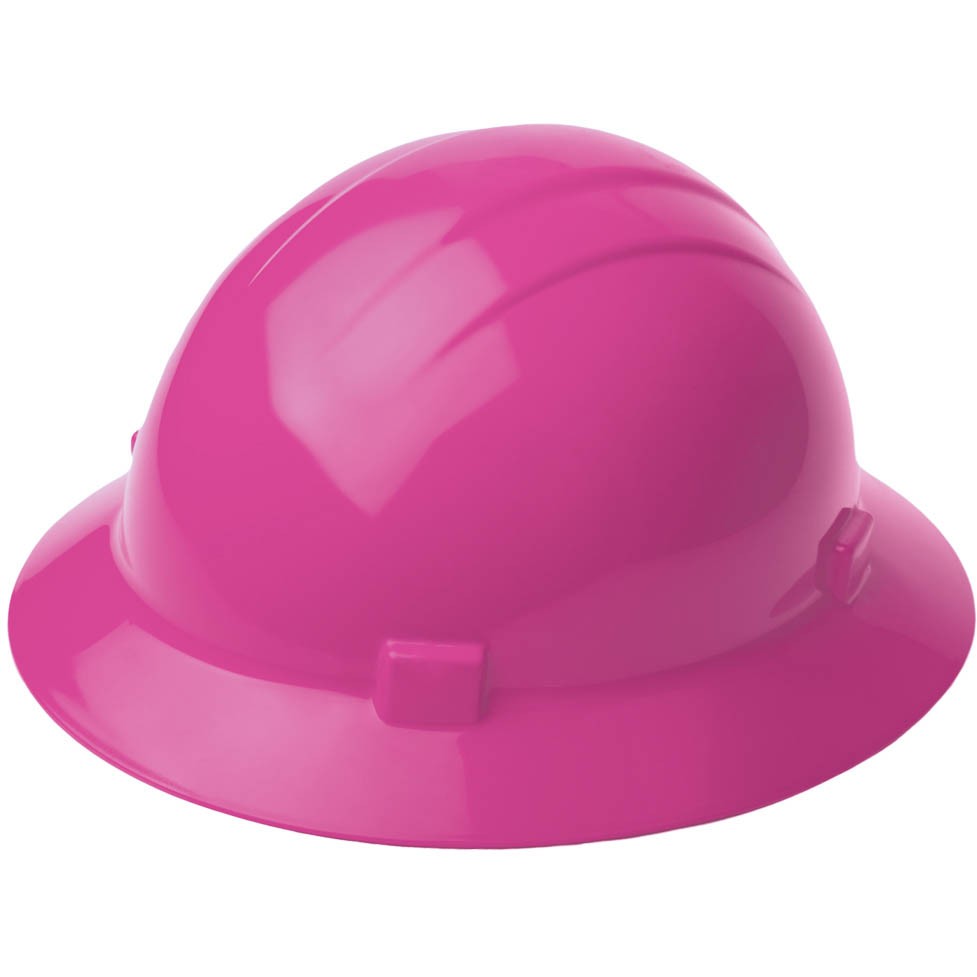 pink full brim hard hat