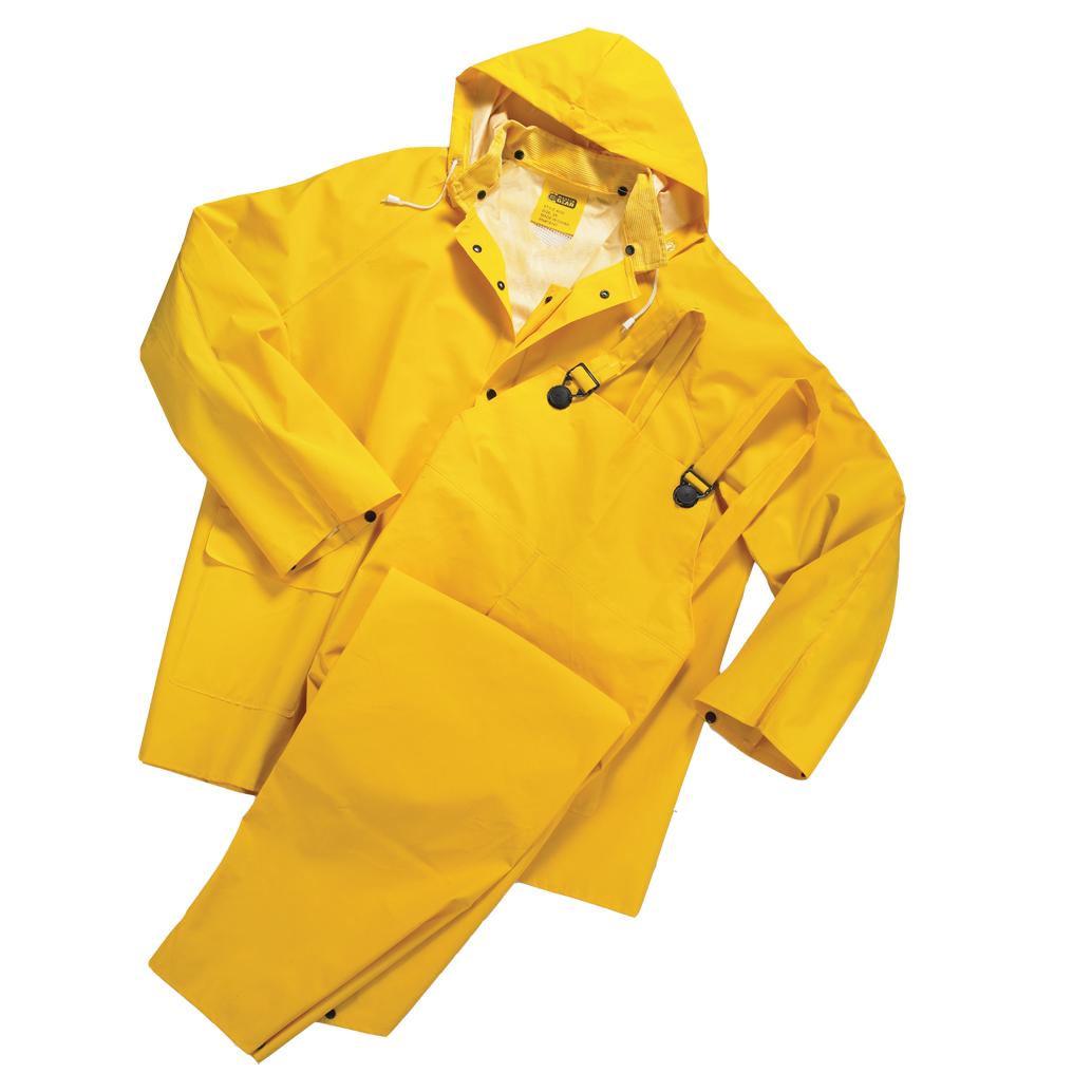 ERB by Delta Plus 4035 PVC/Polyester 3-Piece .35mm Rain Suit Yellow  Full Source