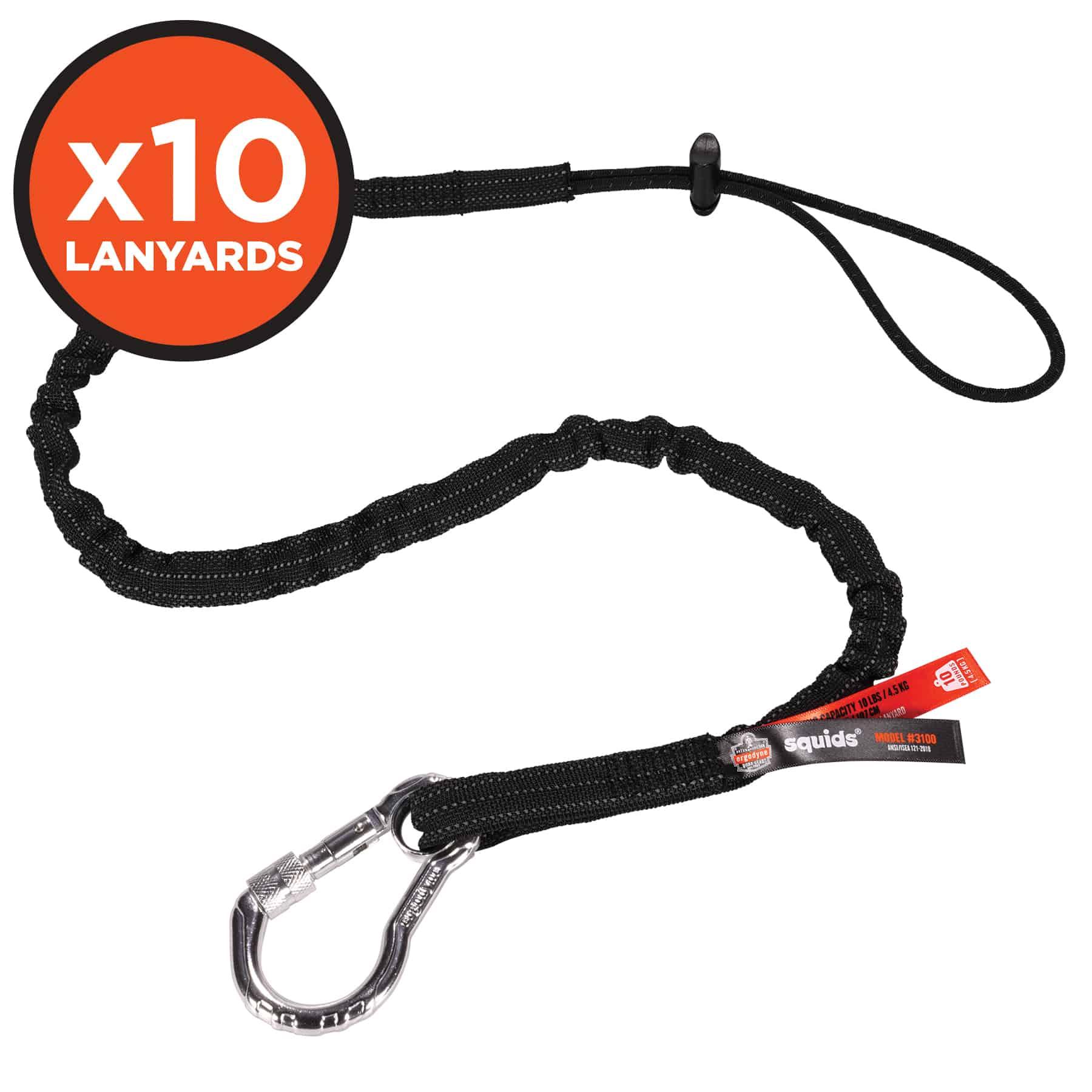 Squids Ergodyne 3011 Retractable Tool Lanyard with Carabiner Mount