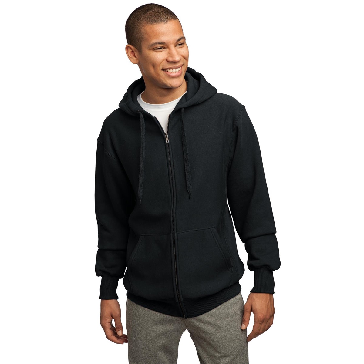 Sport-Tek Mens Full Zip Hooded Sweatshirt