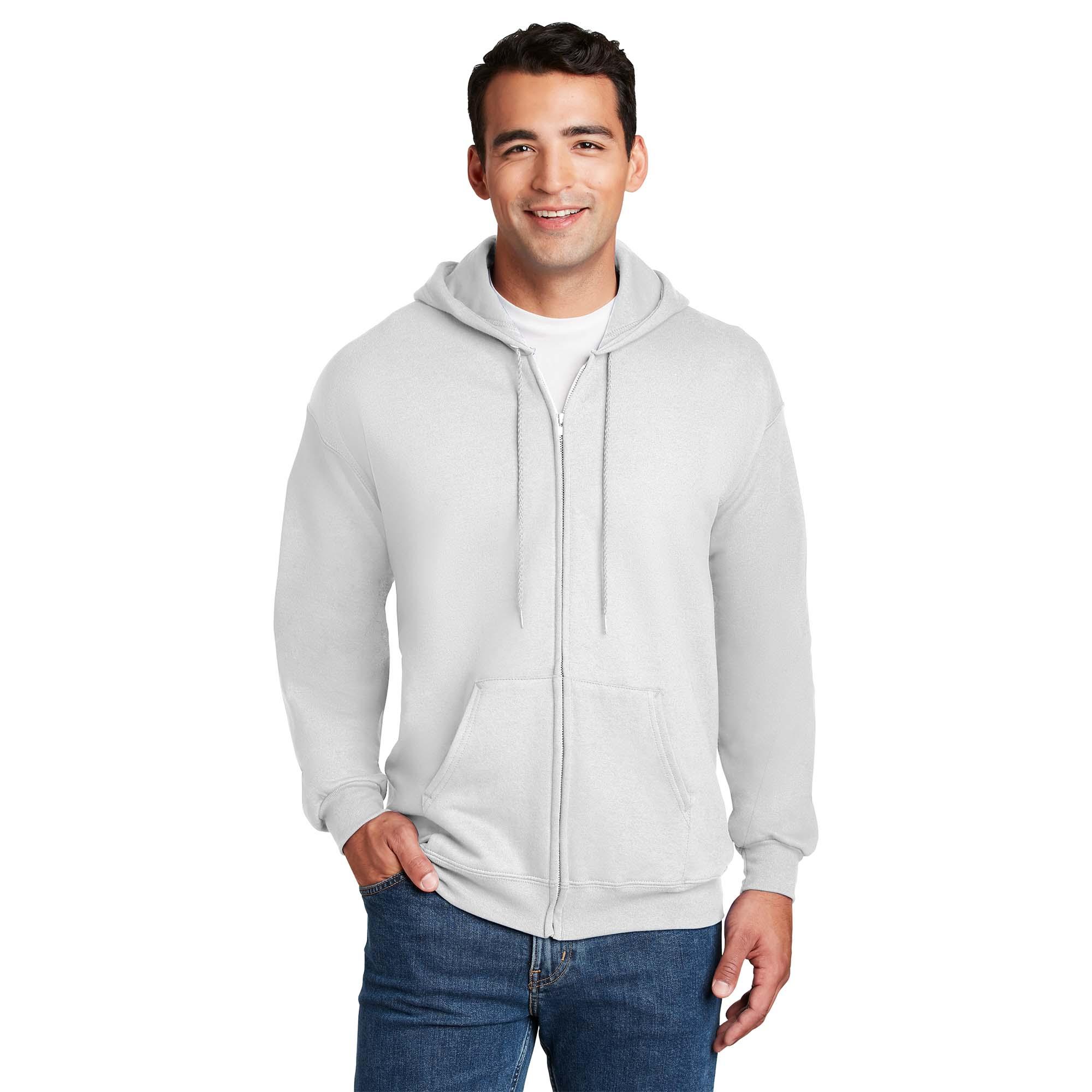 Hanes F283 Ultimate Cotton Full Zip Hooded Sweatshirt White Full Source