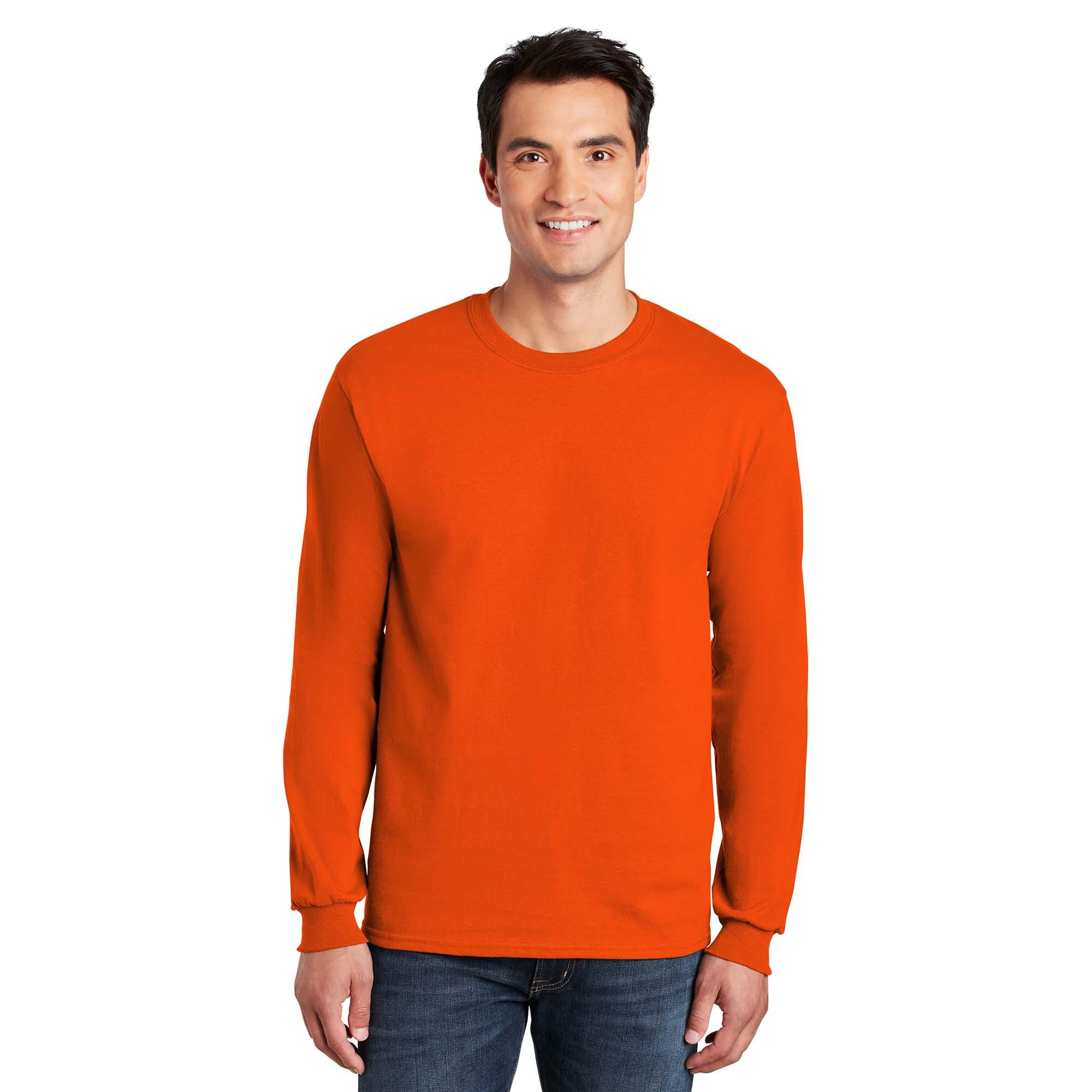 Gildan G2400 Ultra Cotton Long Sleeve T-Shirt - S. Orange | Full Source