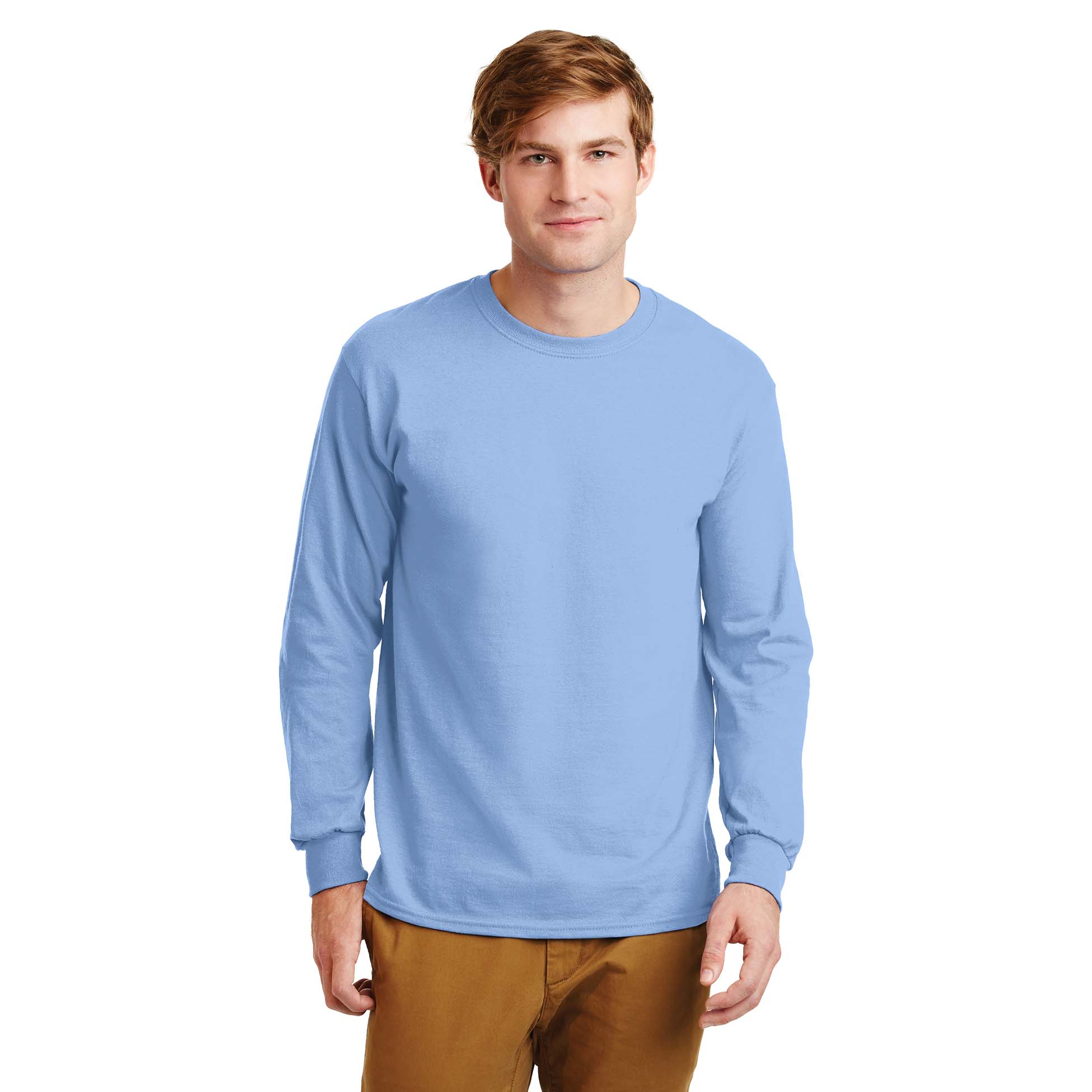 Gildan G2400 Maglia A Maniche Lunghe Ultra Cotton – Azzurro Chiaro – Taglia L – 100% Cotone