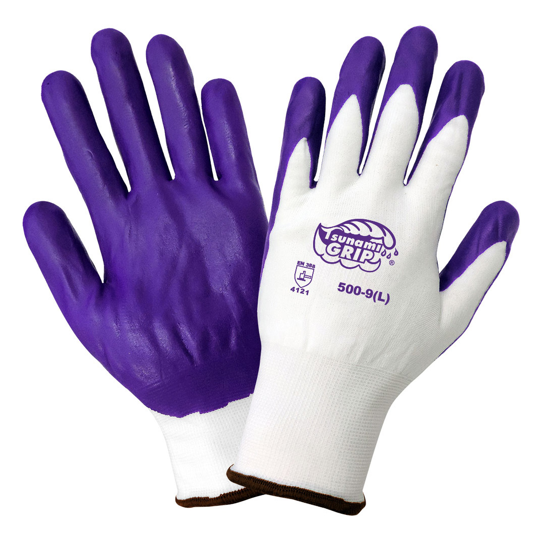 Global Glove 500 Tsunami Grip Air-Injected Foam Nitrile Dipped