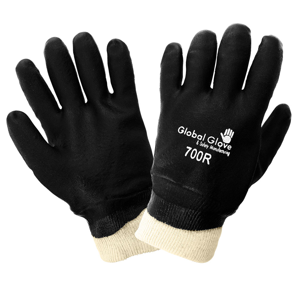 Global Glove 700R Double Dipped Sandpaper Finish PVC Gloves Full Source