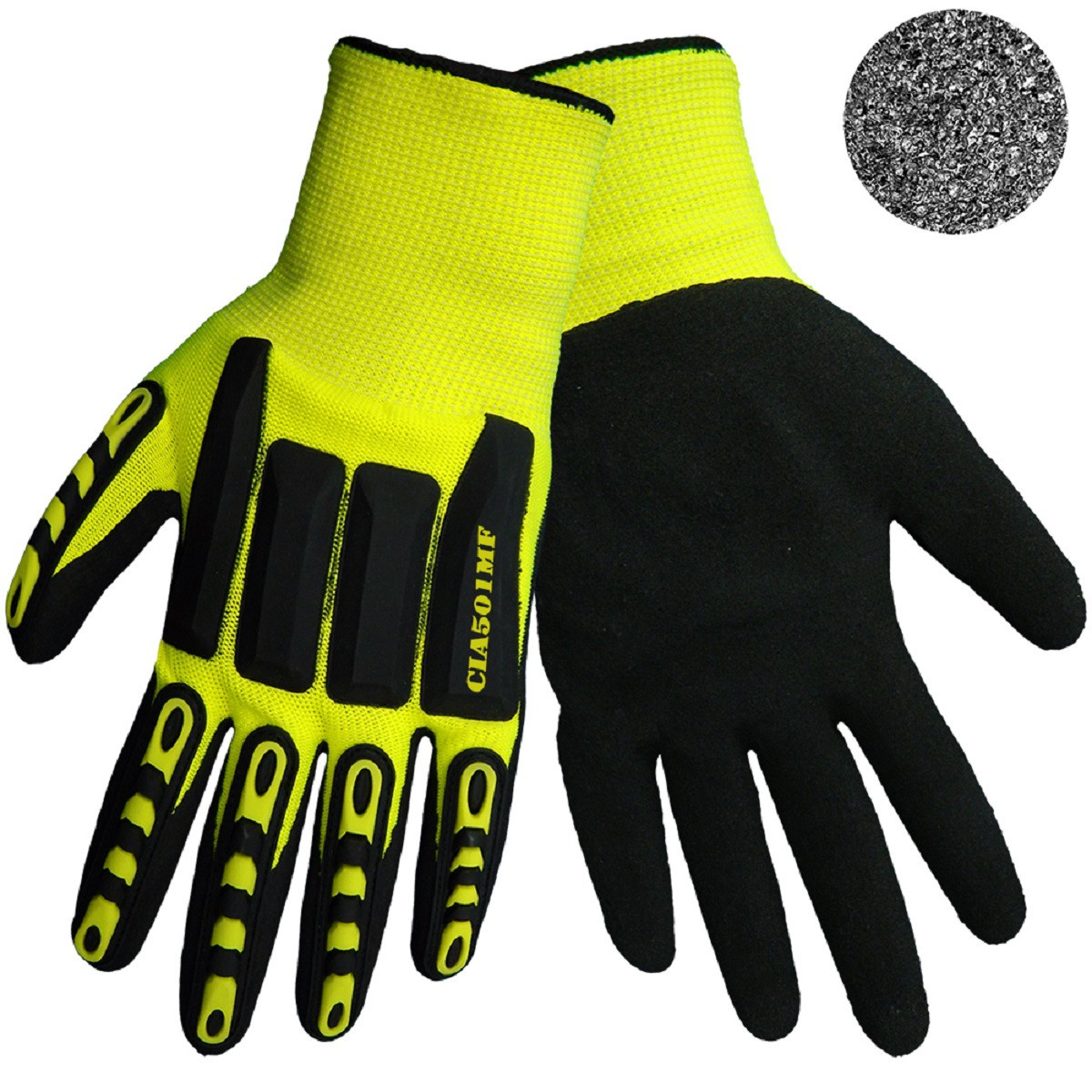 Global Glove CIA501MF Vise Gripster C.I.A Gloves - High Vis Nylon with ...