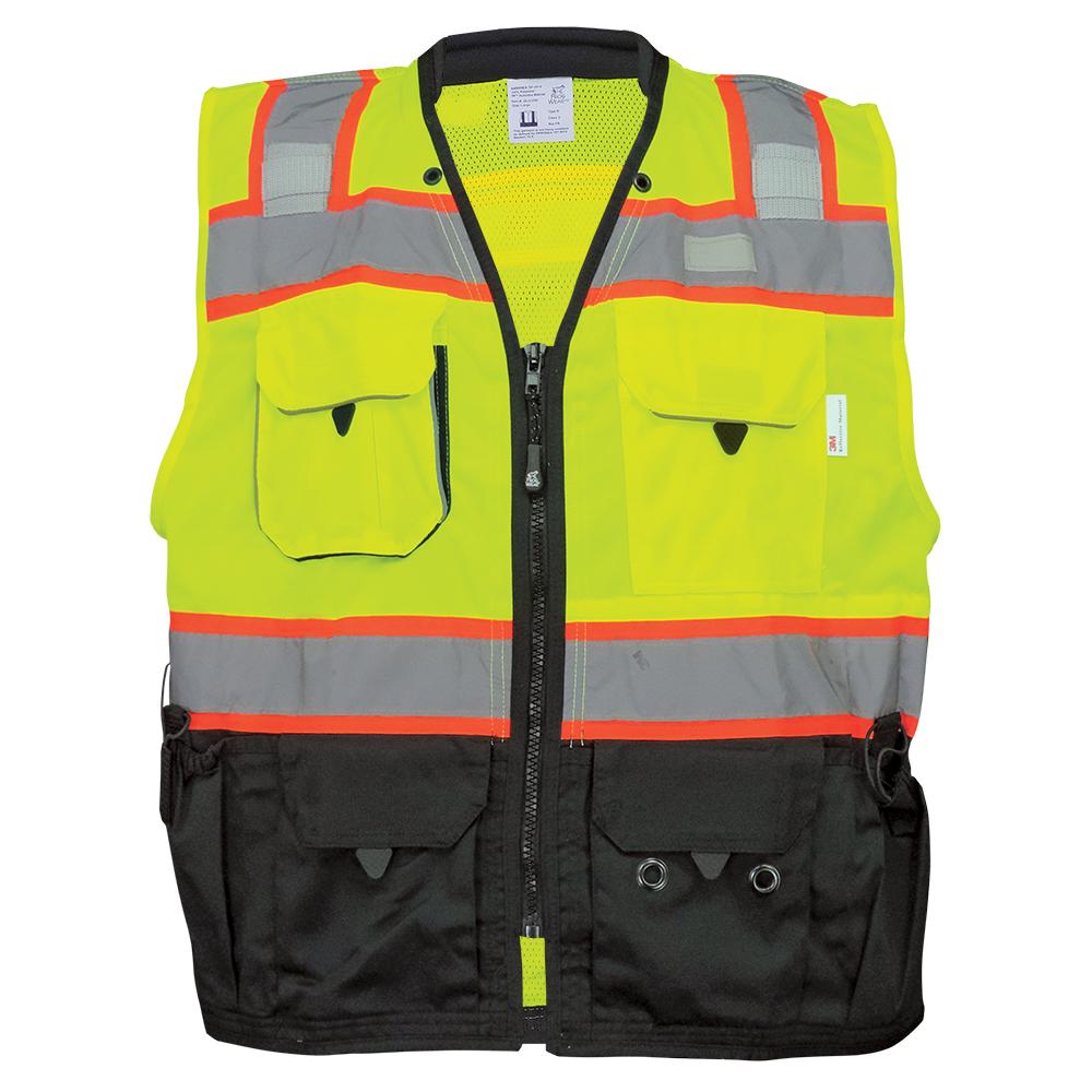 Global Glove GLO-099 FrogWear Type R Class Premium Black Bottom Surveyor Safety  Vest Full Source