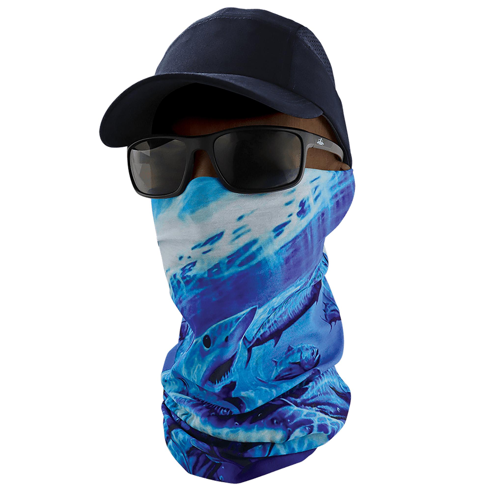 TUFF Sports Face Mask and Neck Gaiter- Works as Fishing Sun Mask, Neck  Gaiter, Bandana and Balaclava (TEAL) 