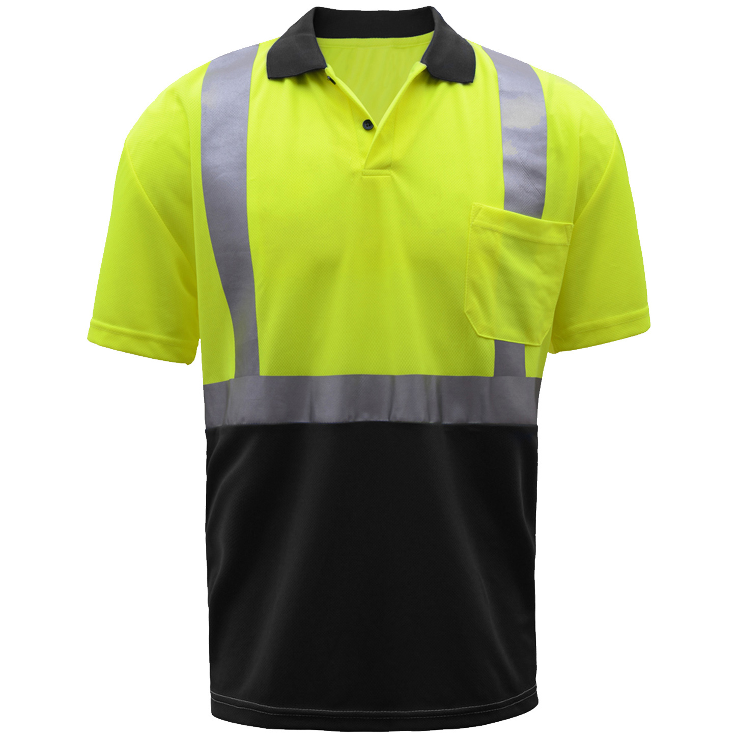 GSS Safety 5003 Type R Class 2 Black Bottom Safety Polo - Yellow/Lime ...