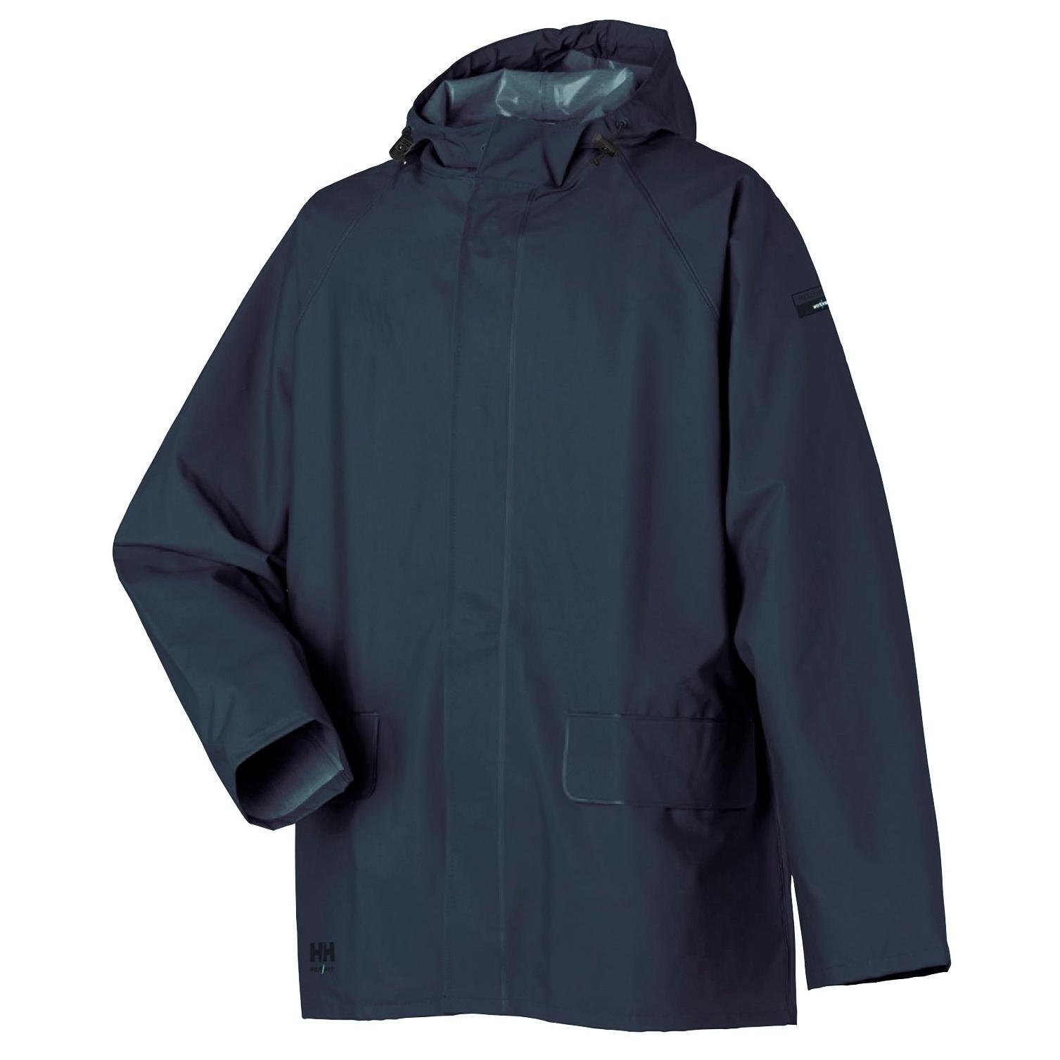 navy rain jacket