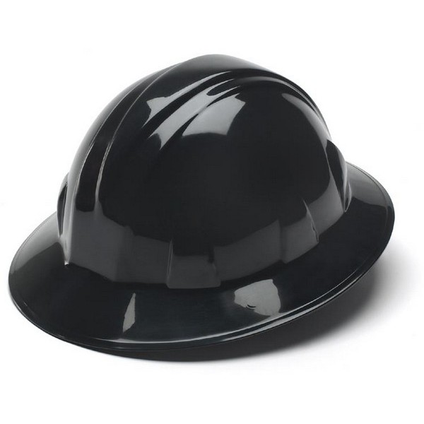 Pyramex Hard Hat Black FULL BRIM With 4 Point Ratchet Suspension HP24111 