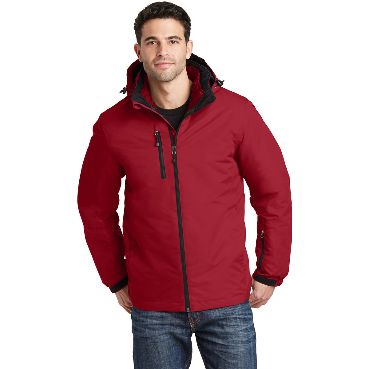 Port Authority J332 Vortex Waterproof 3 In 1 Jacket Rich Red Port Authority J332 Vortex Waterproof 3 In 1 Jacket Rich Red Black