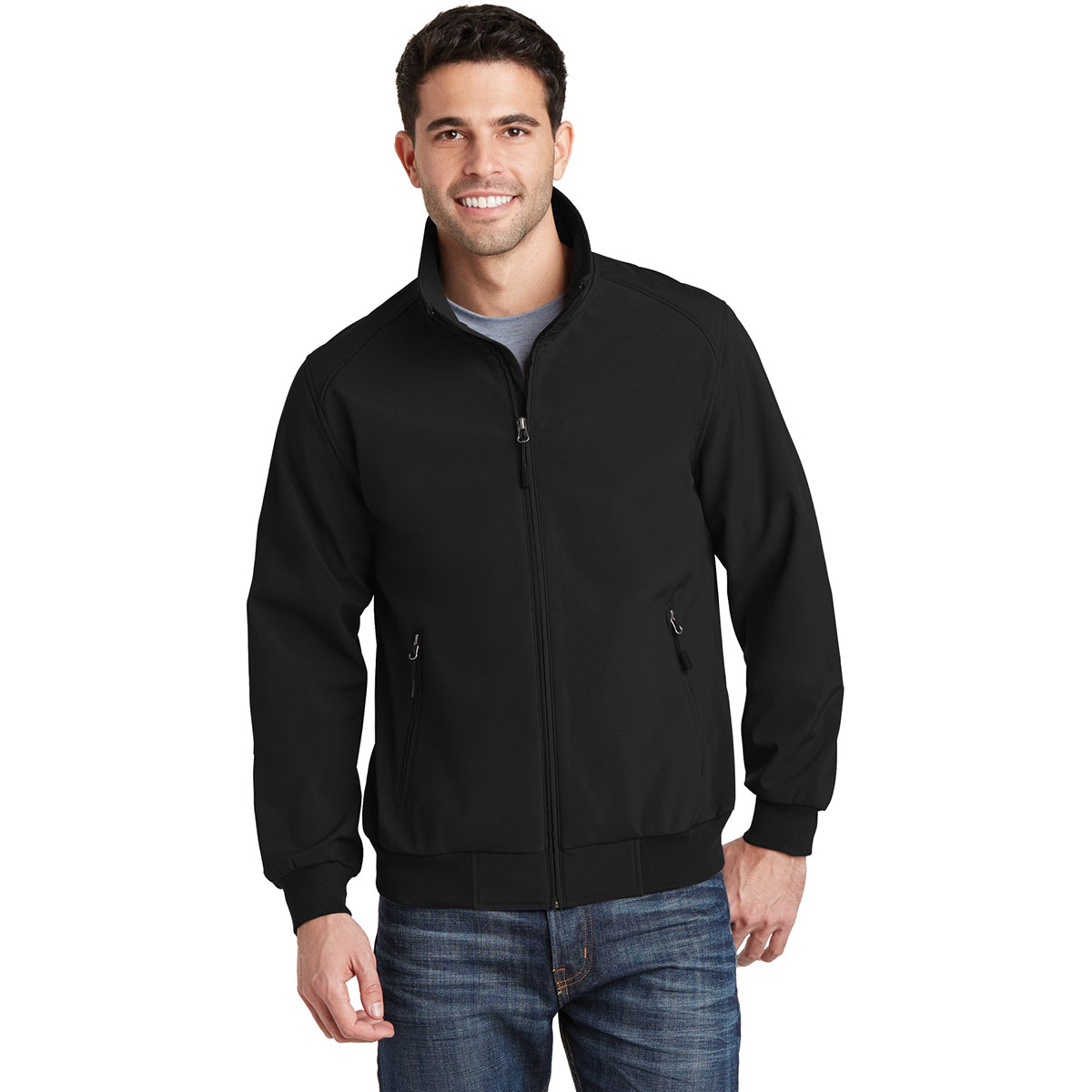 Port Authority J337 Soft Shell Bomber Jacket - Black | Full Source