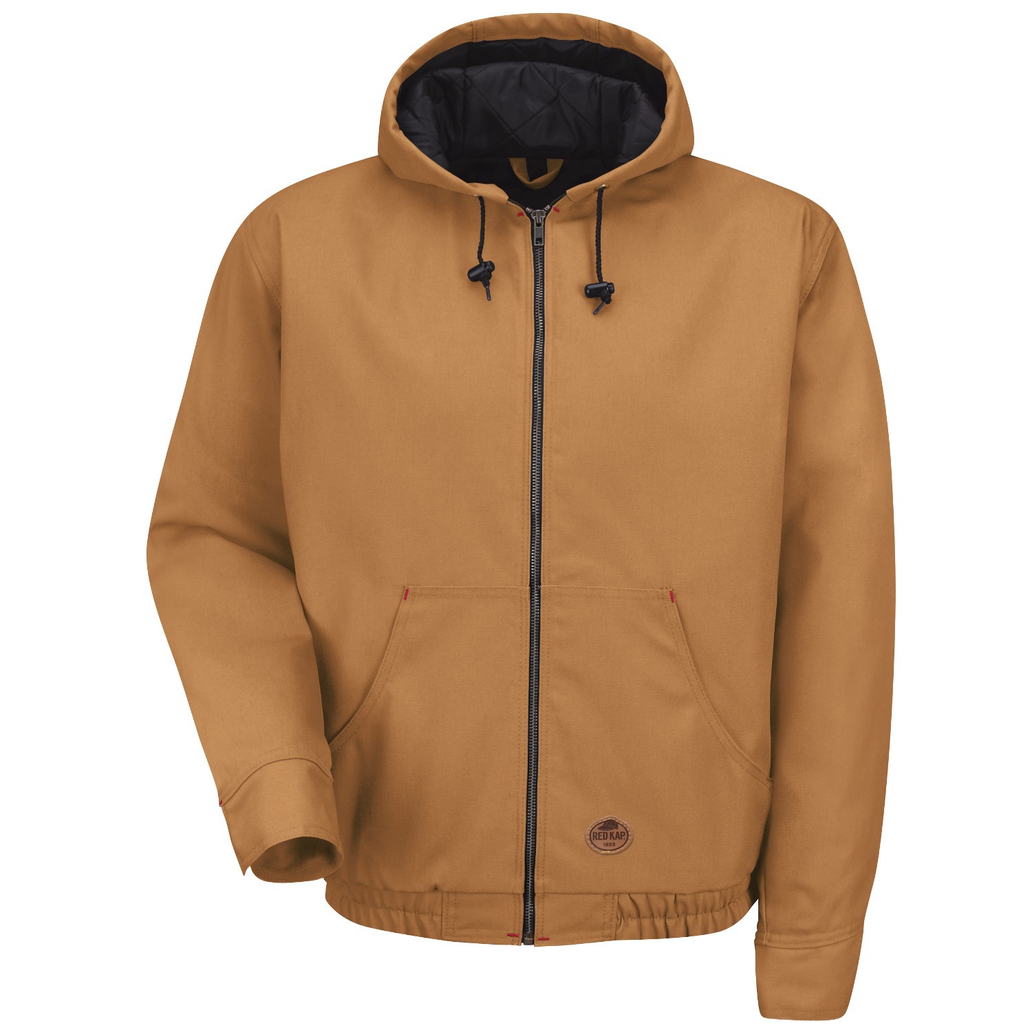 Red Kap JD20 Men's Blended Duck Zip-Front Hooded Jacket - Brown