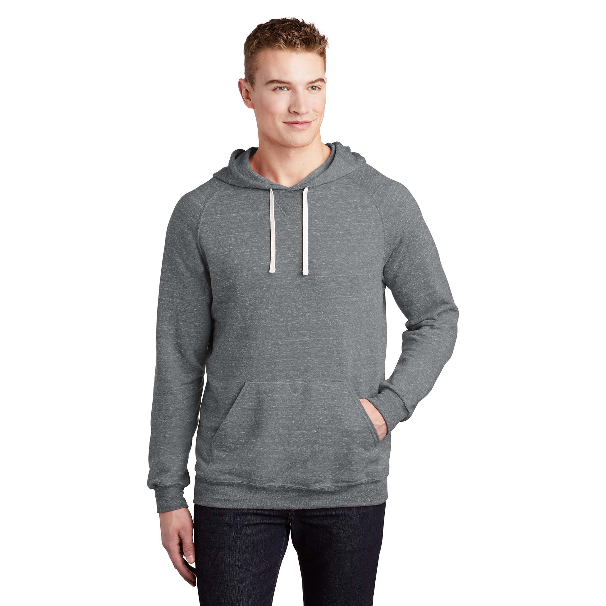 Jerzees 90M Snow Heather French Terry Raglan Hoodie - Charcoal | Full ...