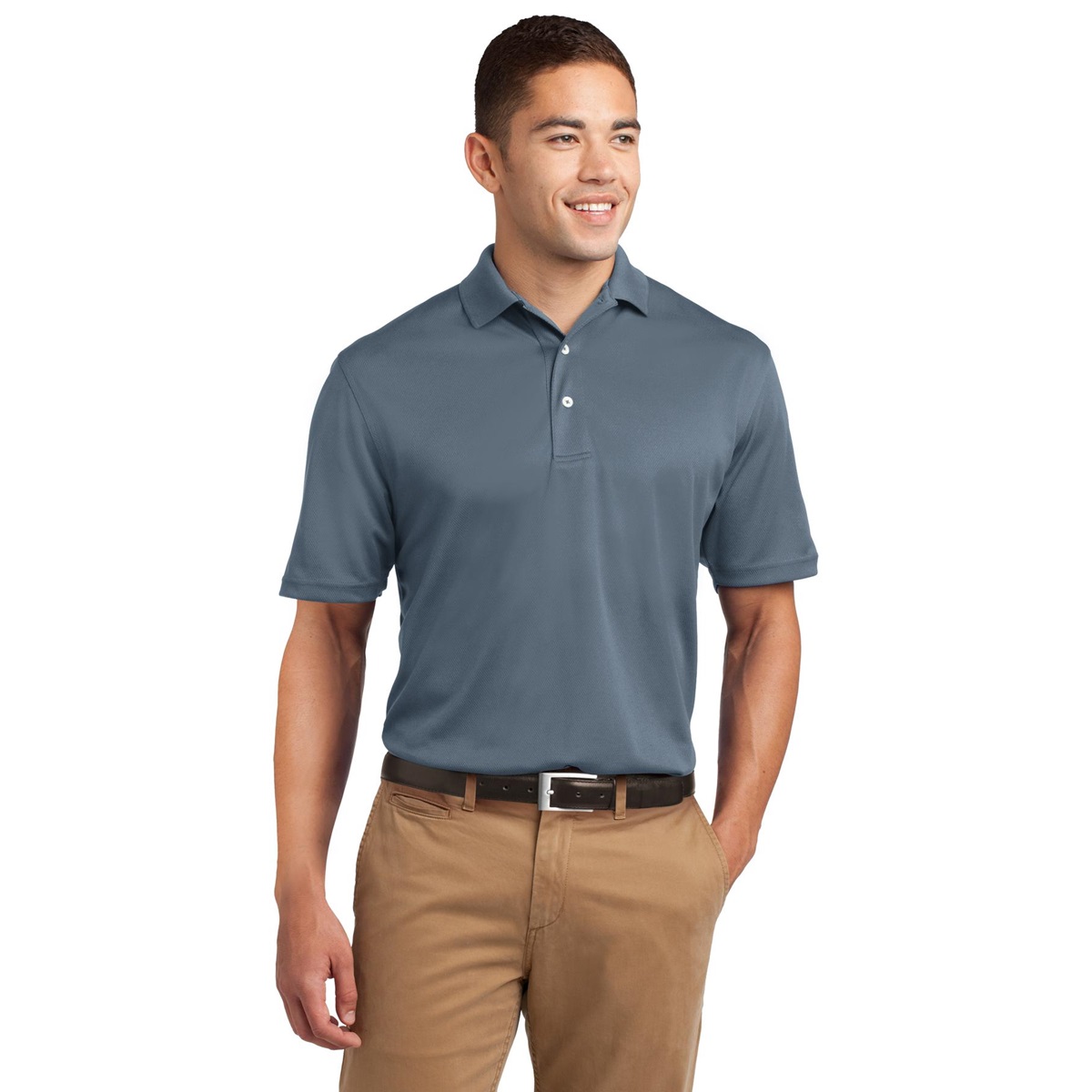 polo shirt with slacks