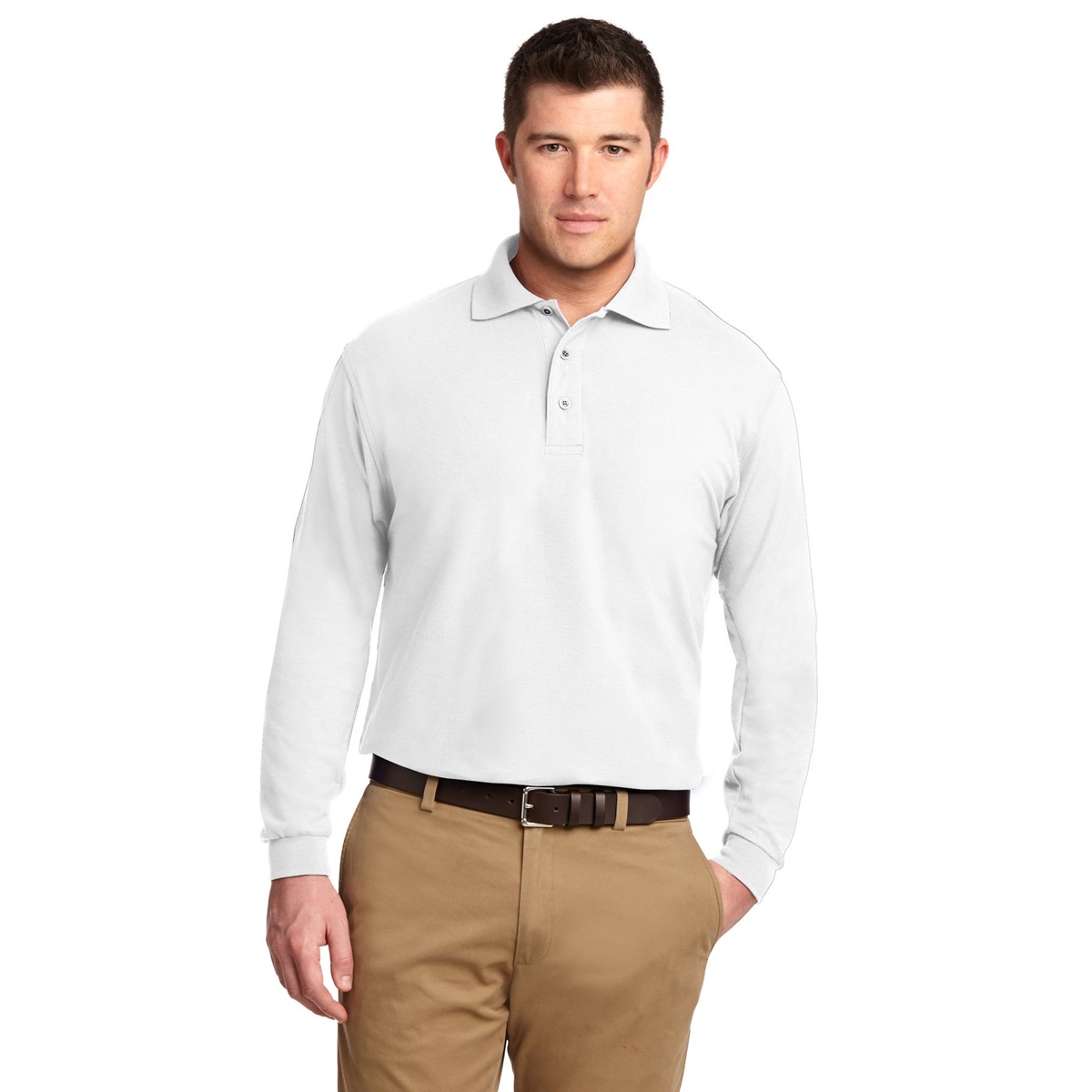 white polo with khakis