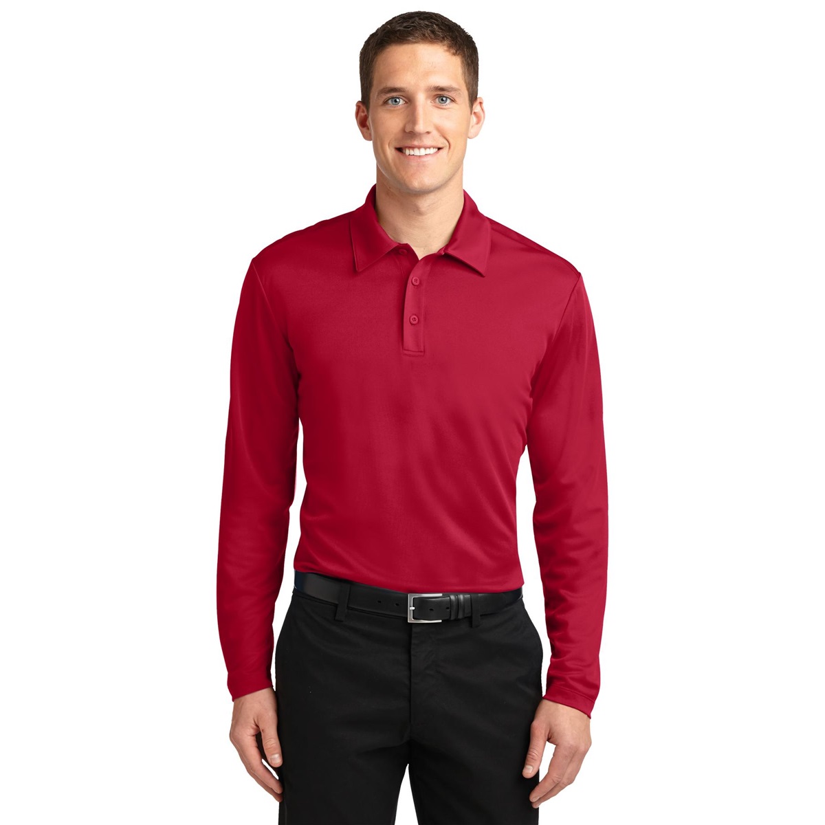 polo long sleeve red