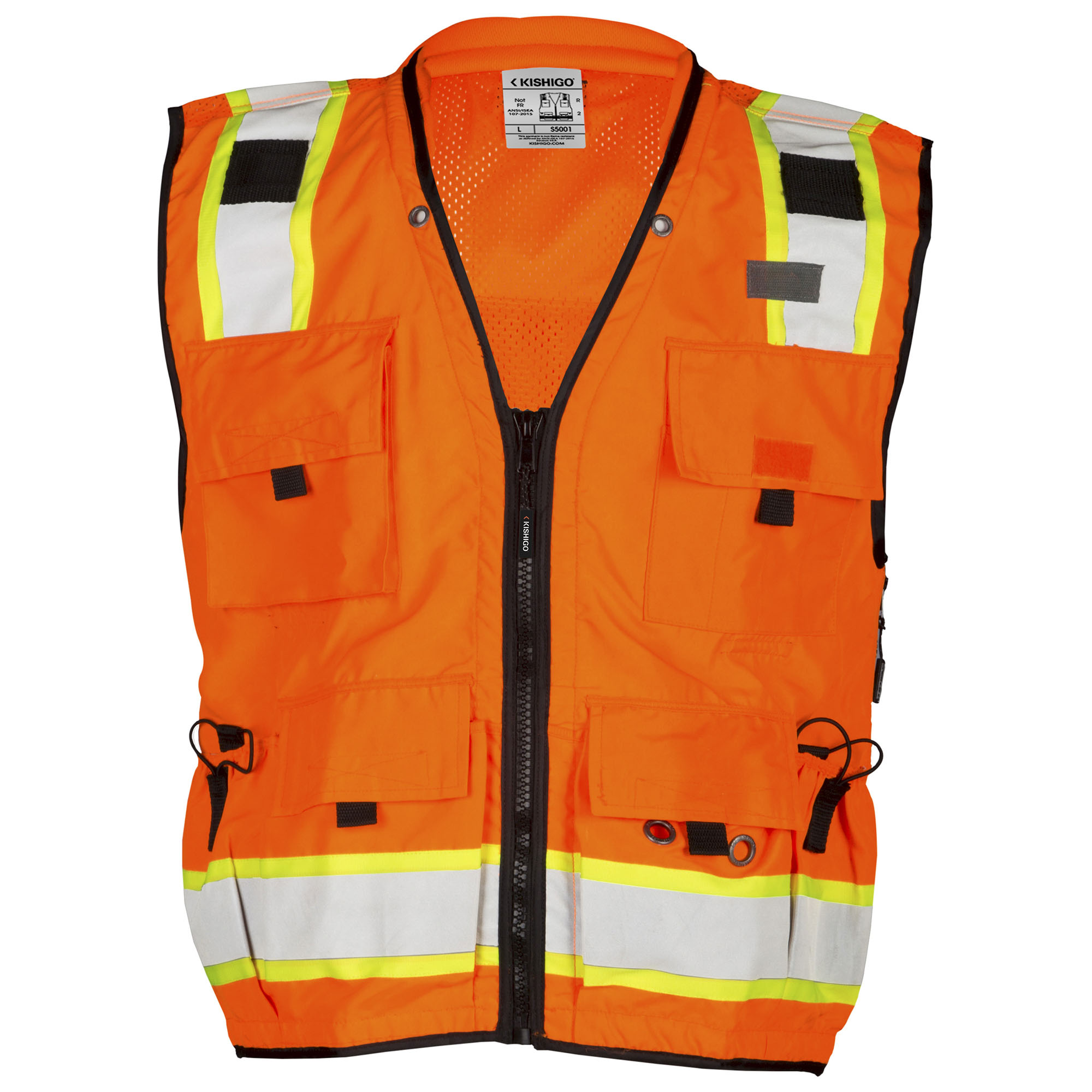 Kishigo S5001 Professional Surveyors Safety Vest - Orange | Full