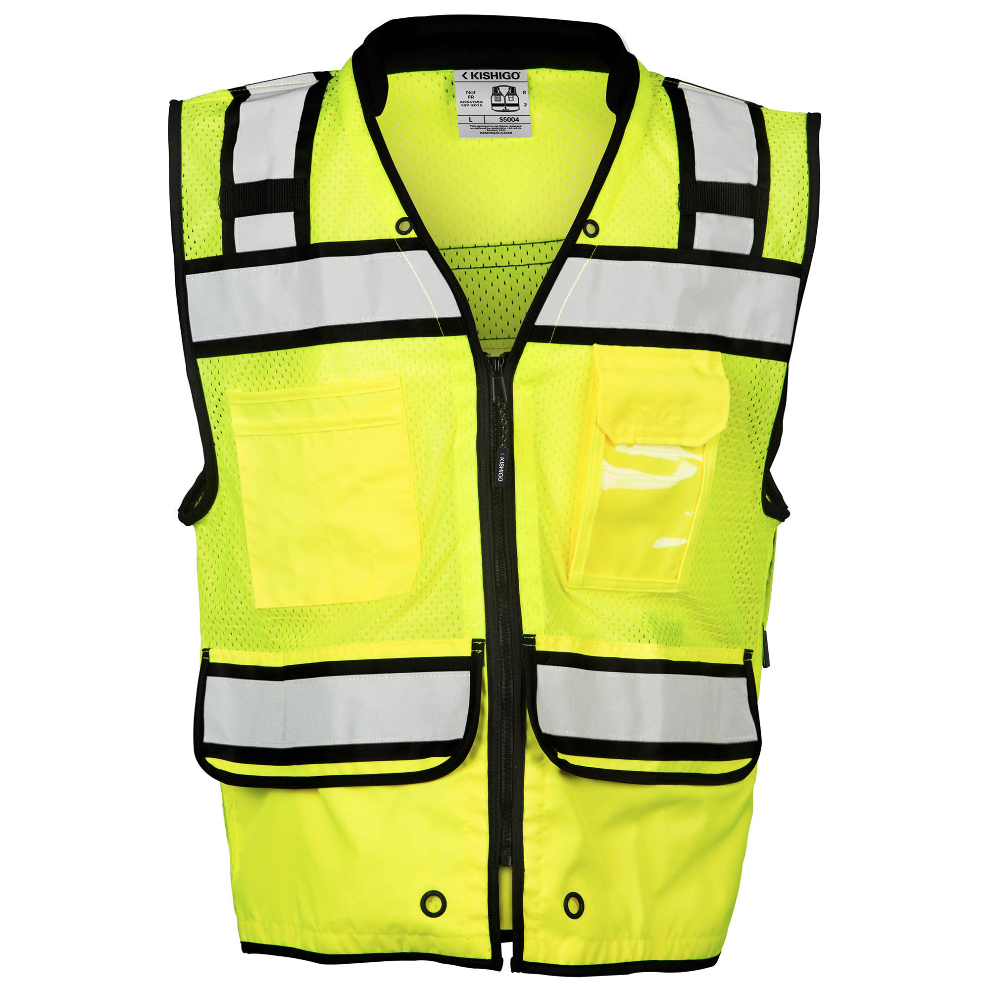 Kishigo S5004 High Performance Surveyors Safety Vest - Yellow/Lime 