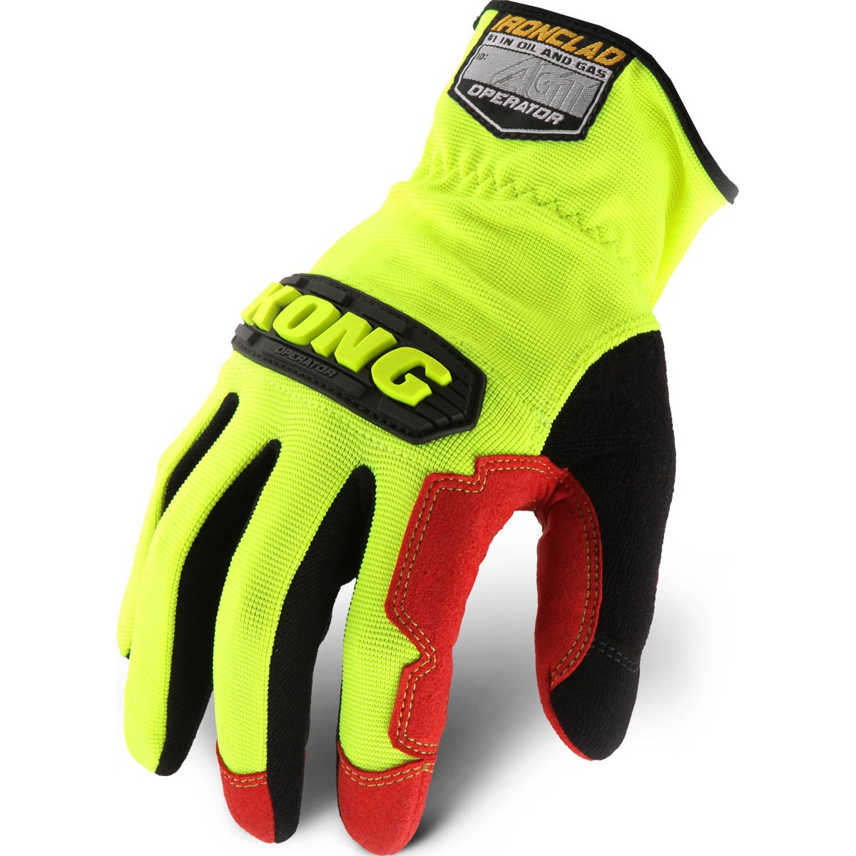 Ironclad mens Work Glove KONG RIGGER GRIP A5, Red/Yellow, Large US