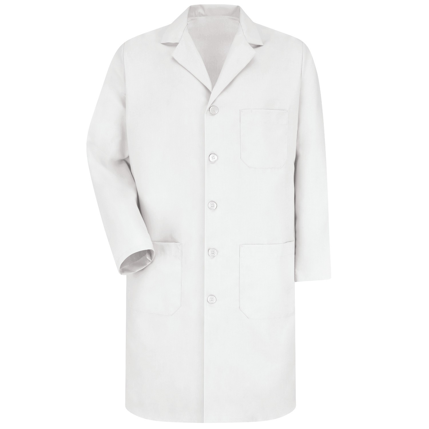 Red Kap KP14 Men's Five Button Front Lab Coat - White | Full Source