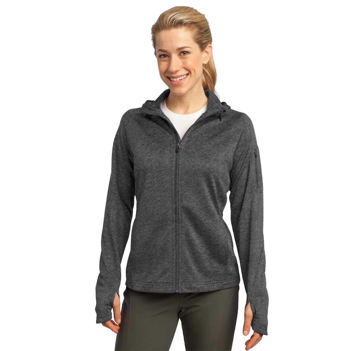 Sport-Tek L248 Ladies Tech Fleece Full-Zip Hooded Jacket