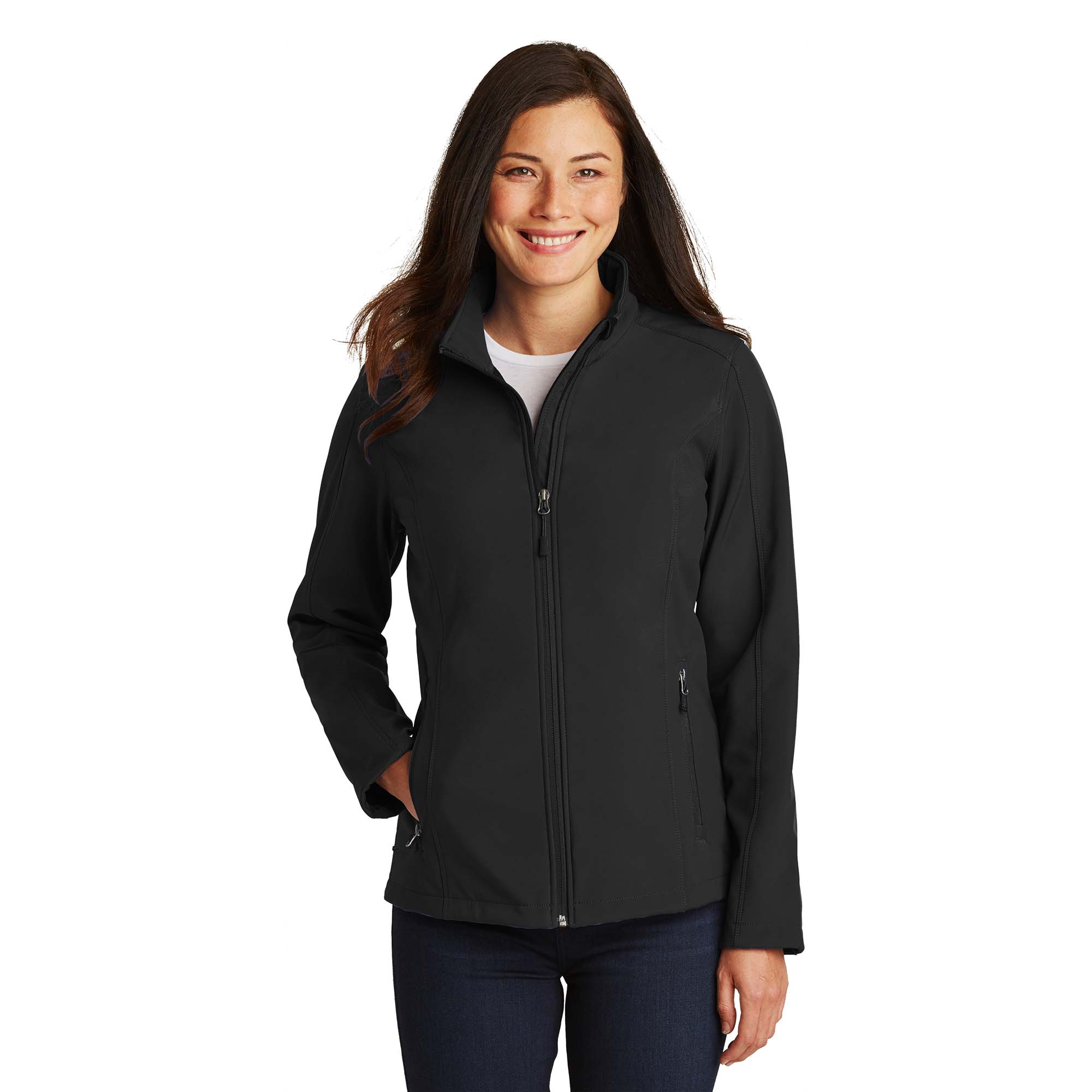 New Port Authority Ladies Textured Soft Shell Jacket in your choice of color
