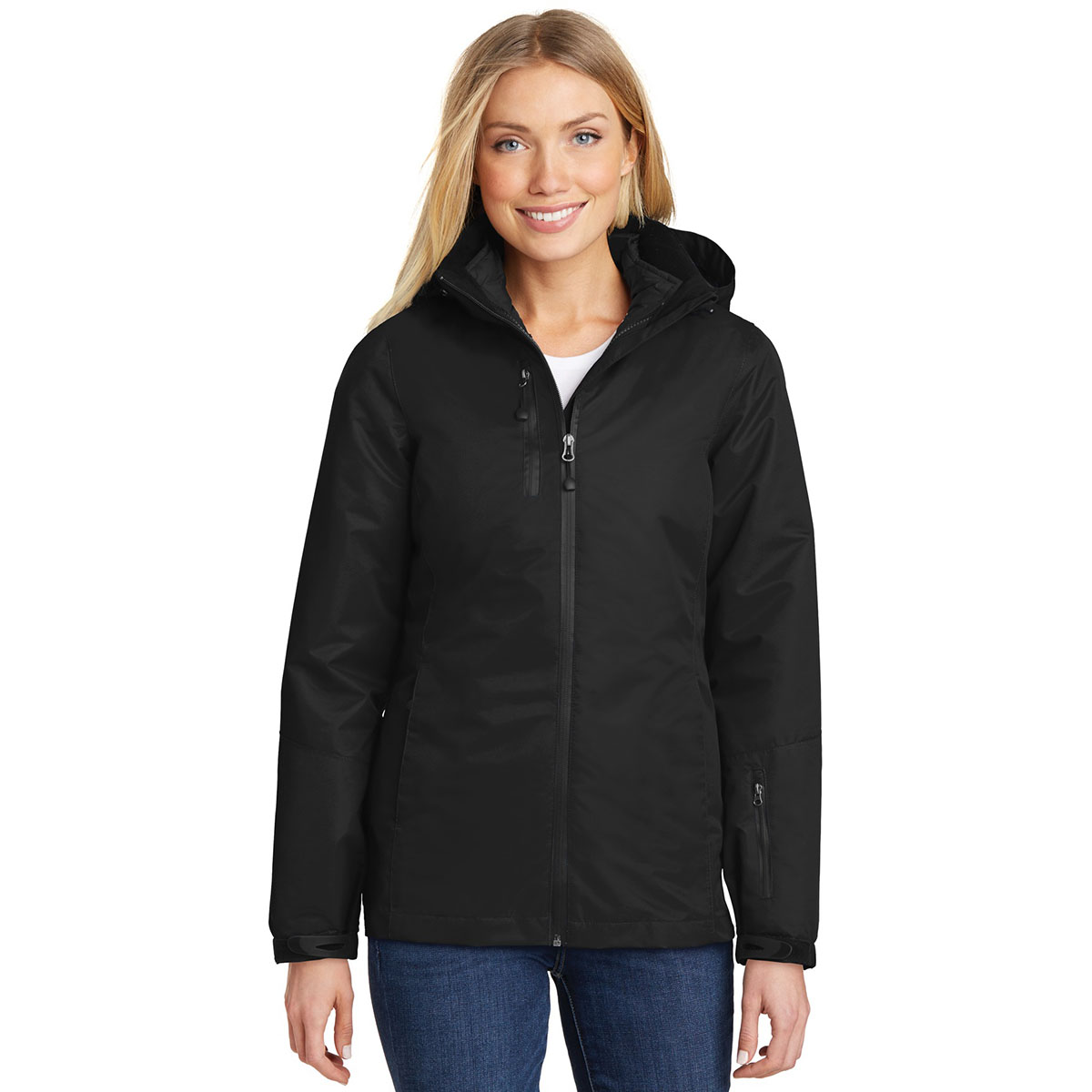 Port Authority L332 Ladies Vortex Waterproof 3-in-1 Jacket - Black ...