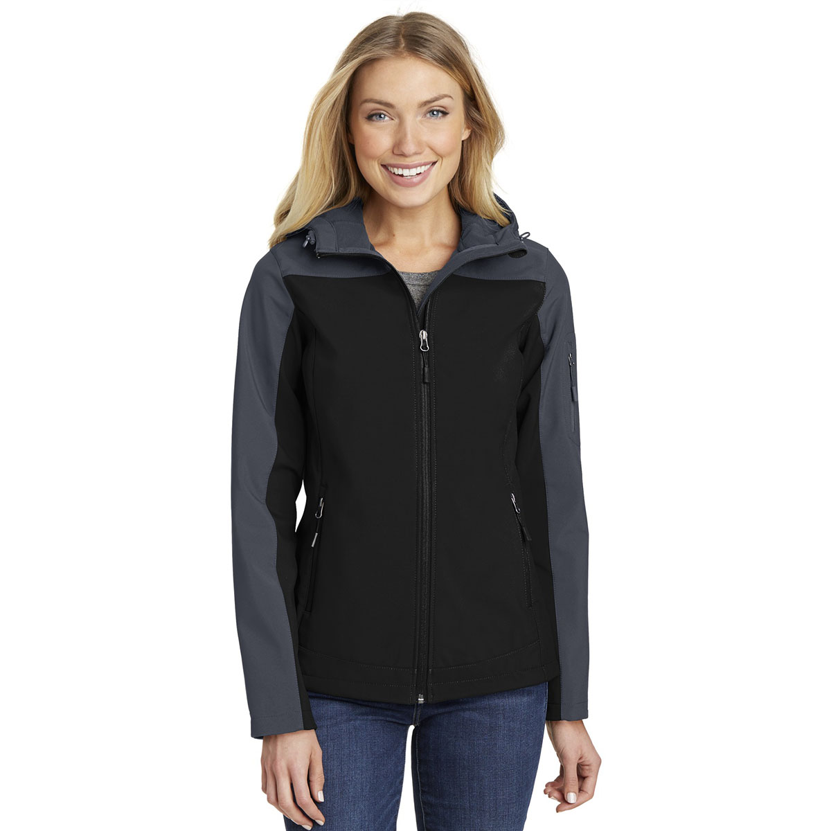 Independent Trading Co. EXP60PAZ Women's Poly-Tech Full-Zip Track Jacket, Gunmetal Heather