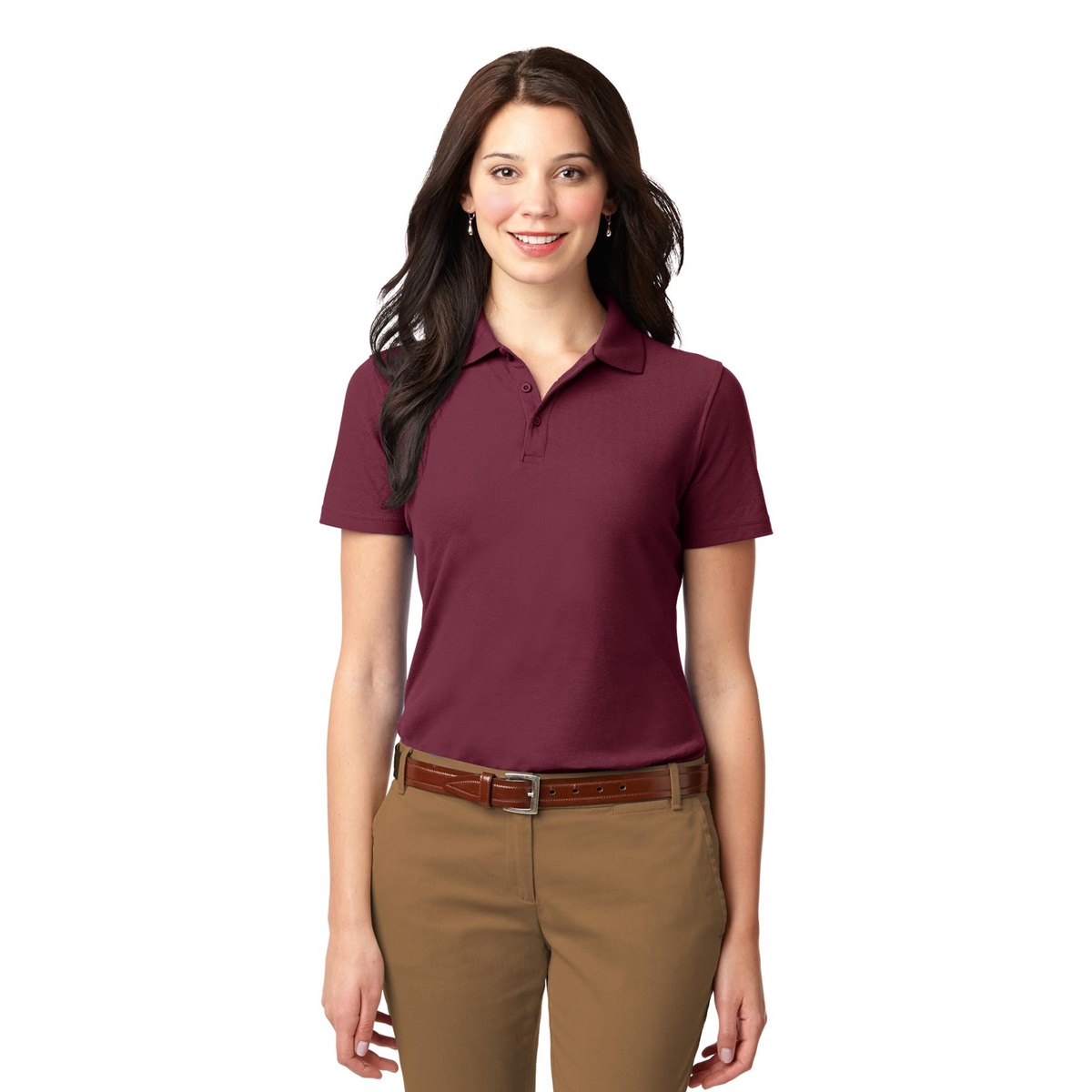 ladies burgundy polo shirt