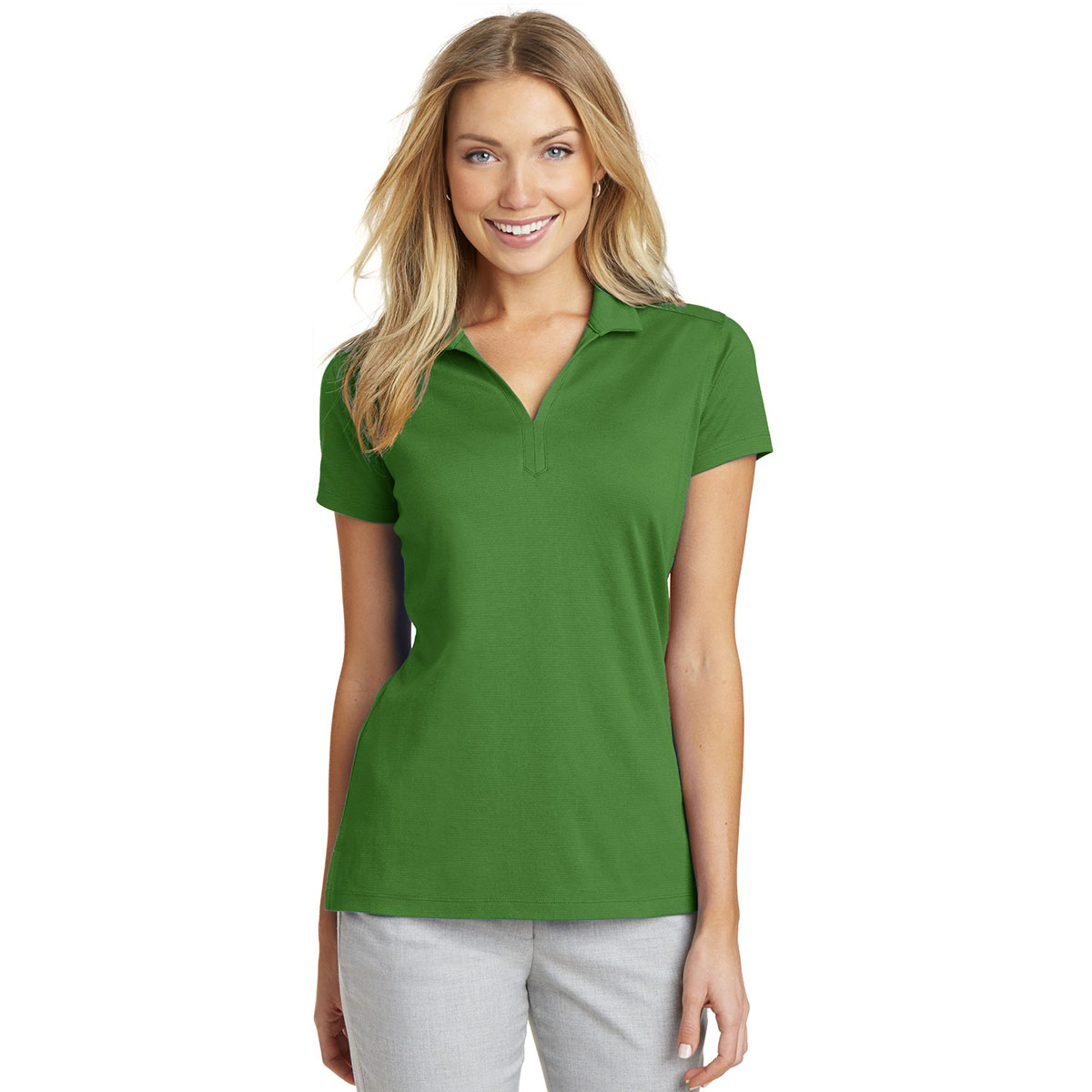 ladies green polo shirt