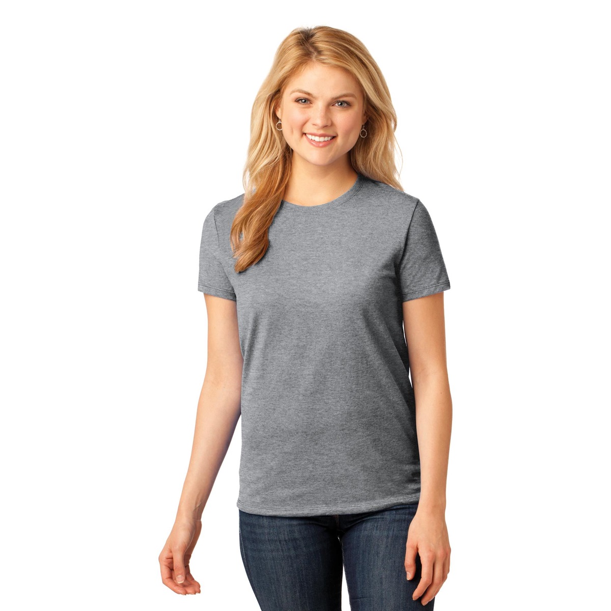 Port & Company LPC54 Ladies 5.4-oz Cotton T-Shirt - Athletic Heather ...