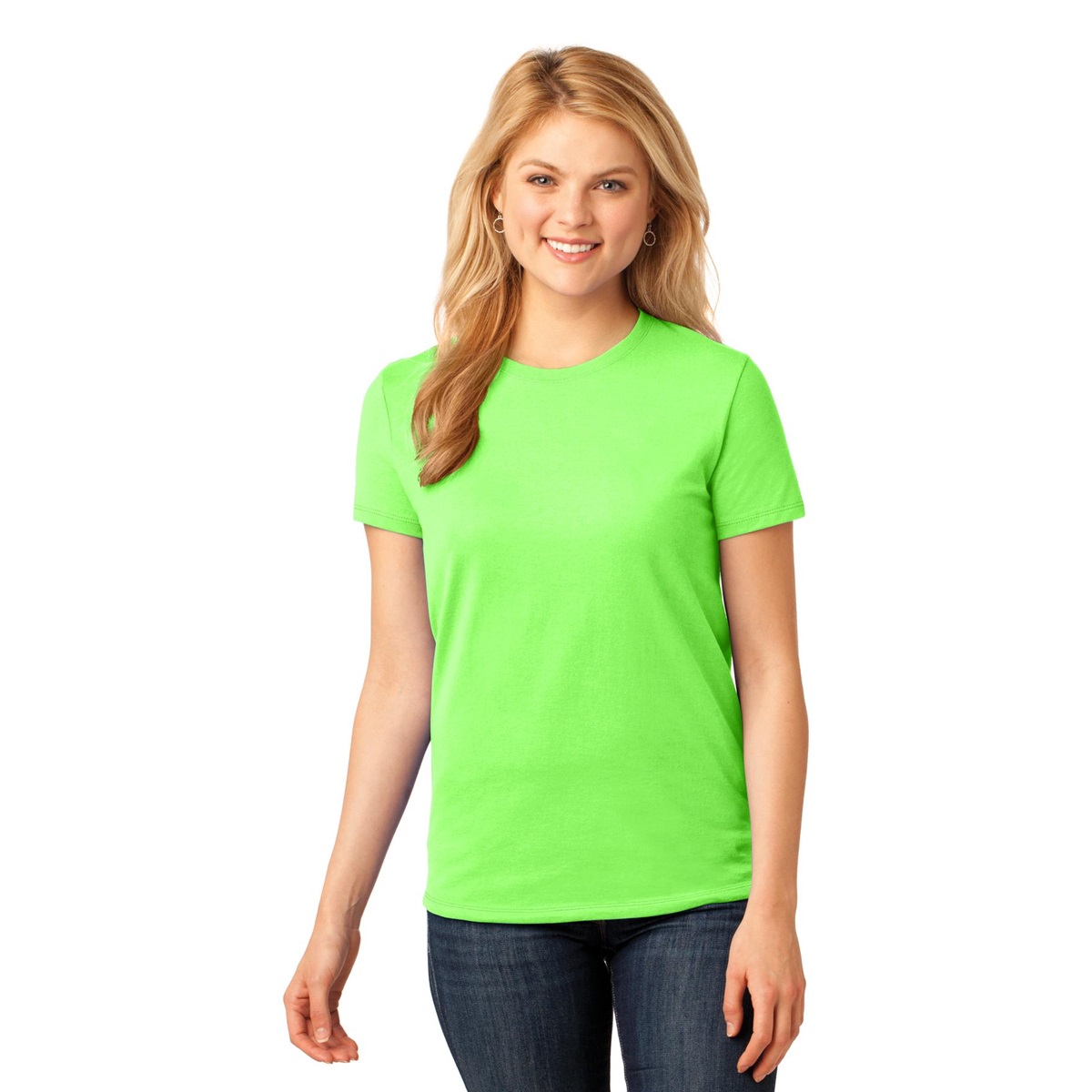Port & Company LPC54 Ladies 5.4-oz Cotton T-Shirt - Neon Green ...