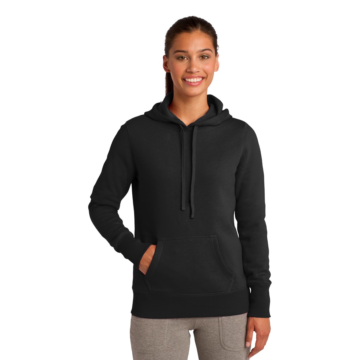 Sport-Tek LST254 Ladies Pullover Hooded Sweatshirt - Black | Full Source