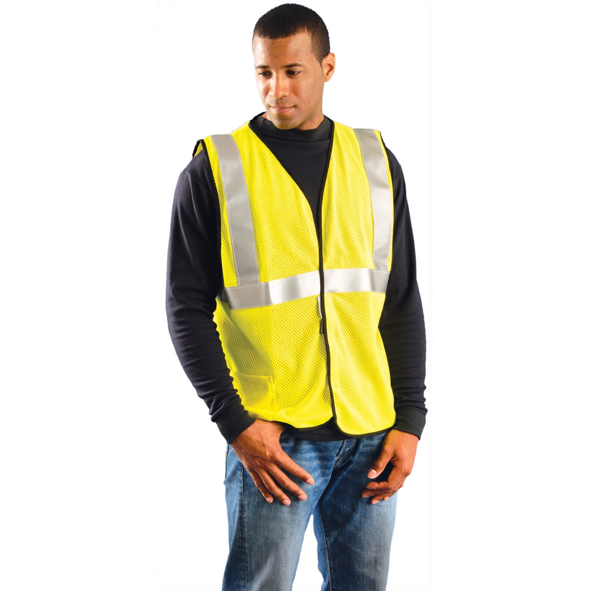OccuNomix LUXSSGCFR Premium Mesh FR Safety Vest Yellow/Lime