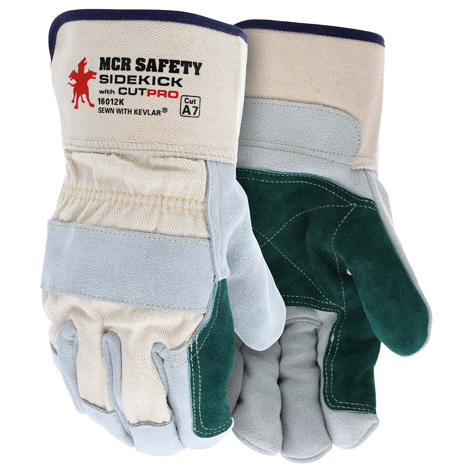 MCR Safety 16012K Sidekick Select Side Double Leather Palm Gloves 2.5